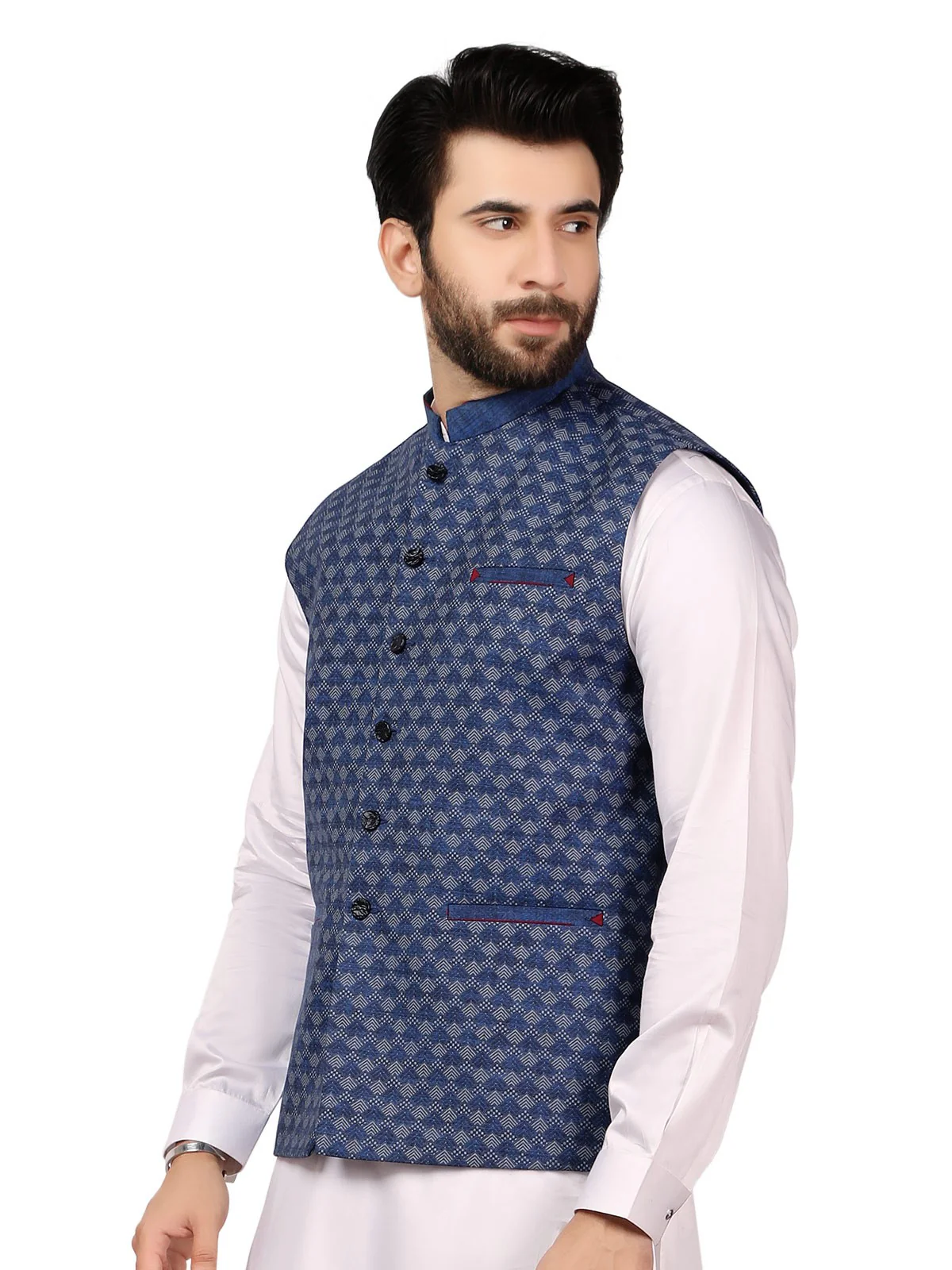 Men's Blue Waist Coat - EMTWC19-35687 - Image 2