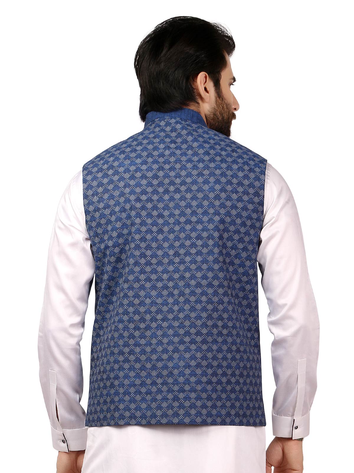 Men's Blue Waist Coat - EMTWC19-35687 - Image 3
