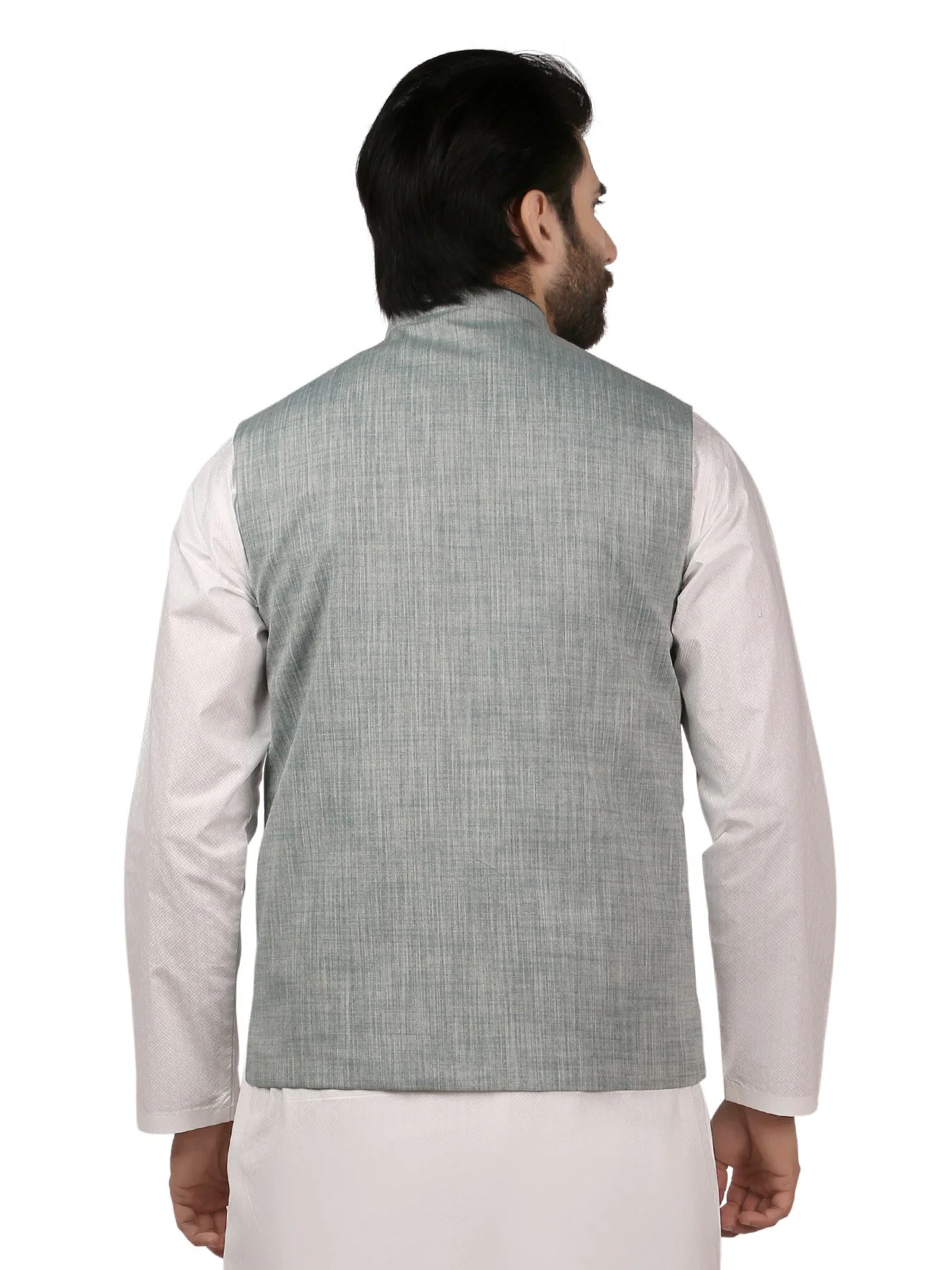 Men's Mint Green Waist Coat - EMTWC19-35691 - Image 3