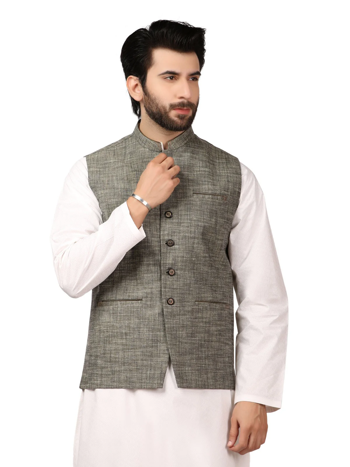 Men's Kai Green Waist Coat - EMTWC19-35694 - Image 2