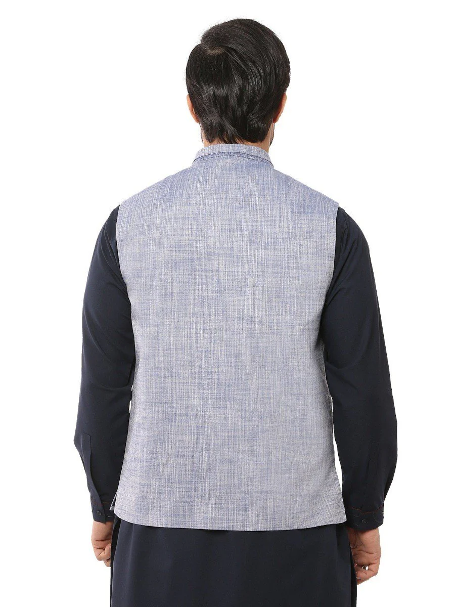 Men's Light Blue Waist Coat - EMTWC19-35697 - Image 3
