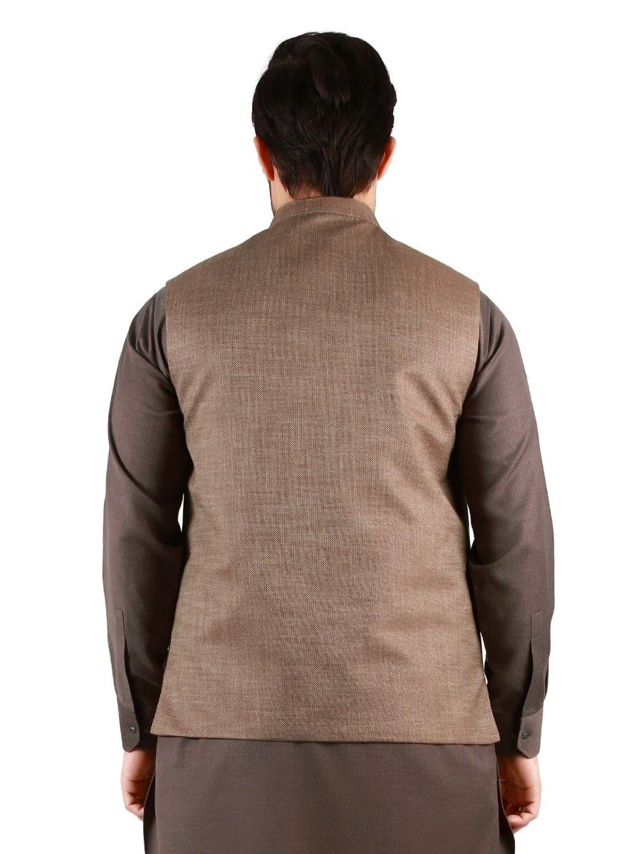 Men's Light Brown Waist Coat - EMTWC19-35698 - Image 3