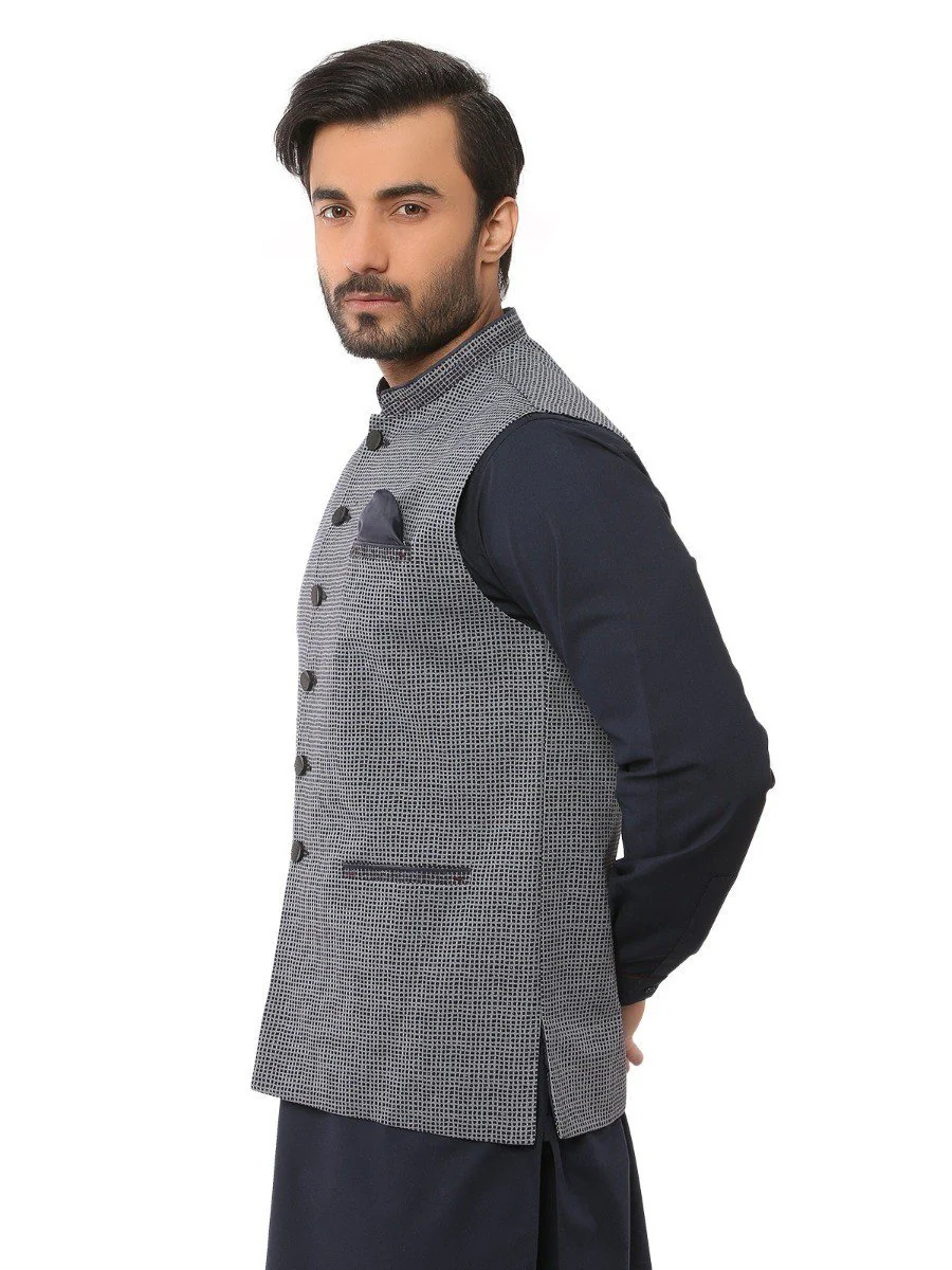 Men's Blue Waist Coat - EMTWC19-35703 - Image 2