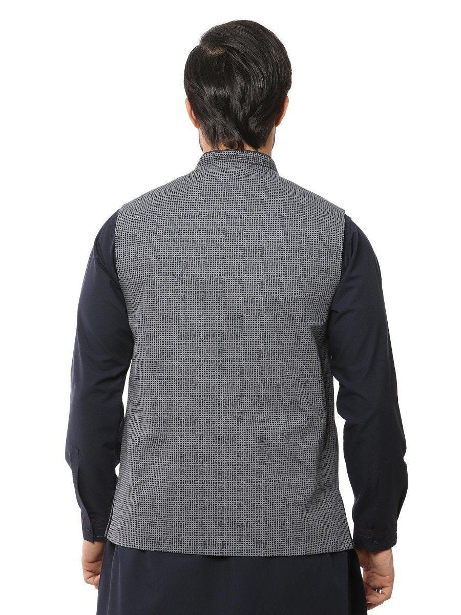 Men's Blue Waist Coat - EMTWC19-35703 - Image 3