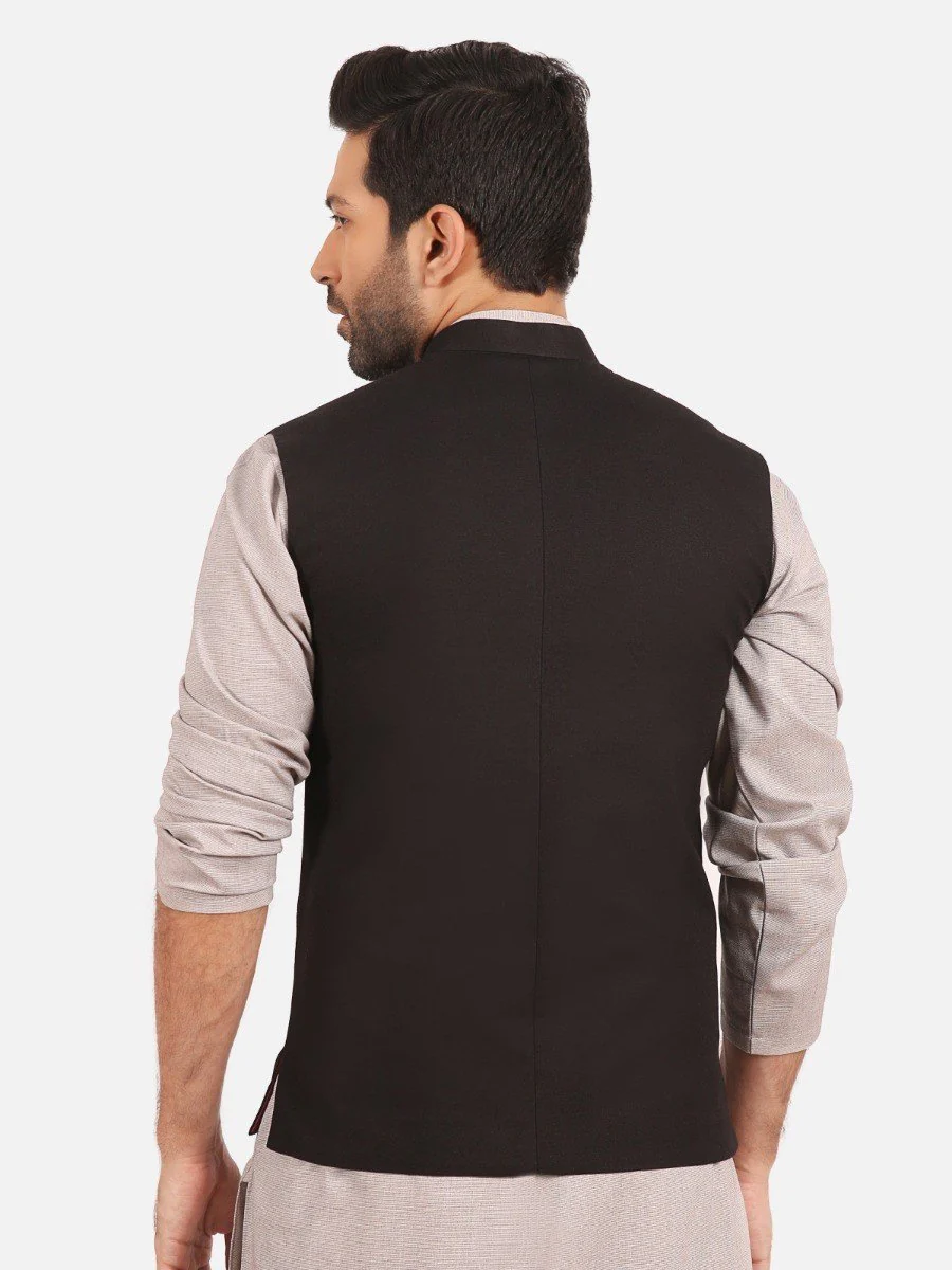 Men's Black Waist Coat - EMTWC20-012 - Image 4