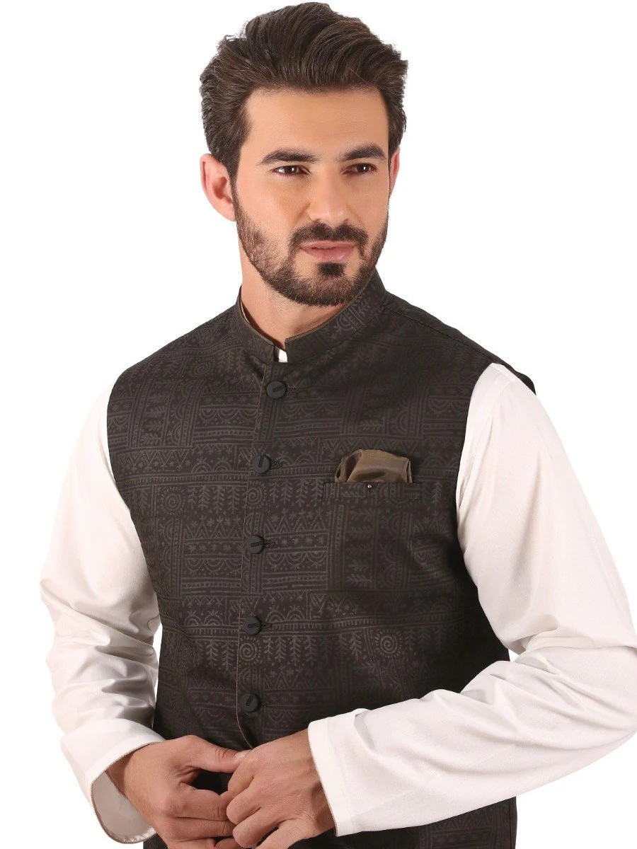 Men's Black Waist Coat - EMTWC20-35712 - Image 2
