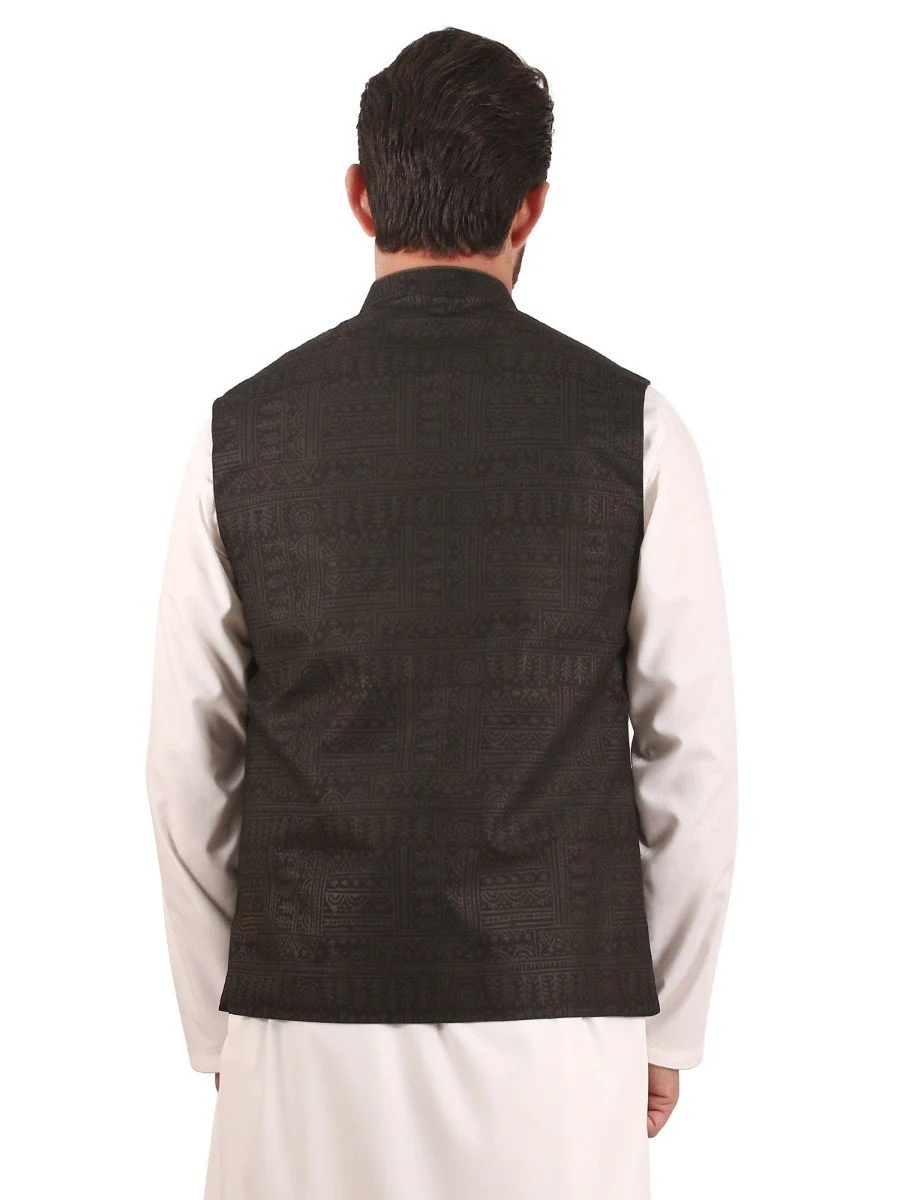 Men's Black Waist Coat - EMTWC20-35712 - Image 3