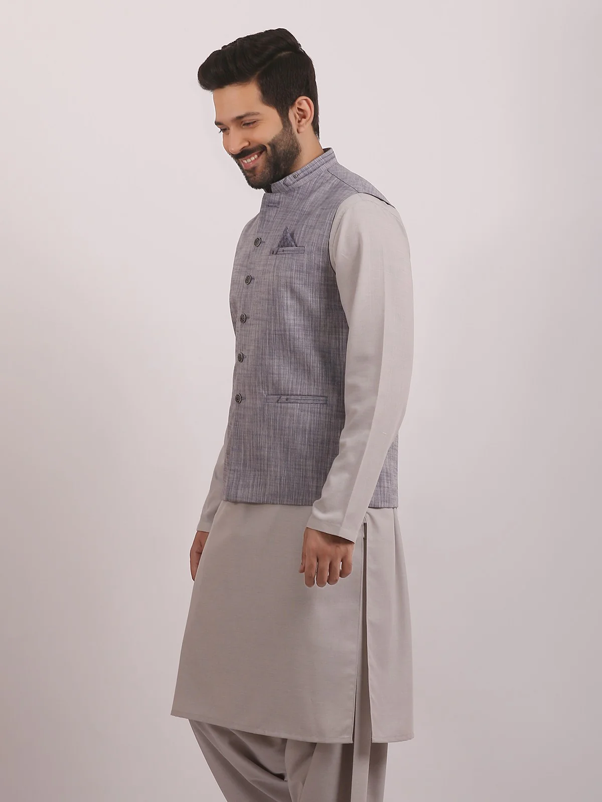 Men's Light Purple Waist Coat - EMTWC20-35714 - Image 3
