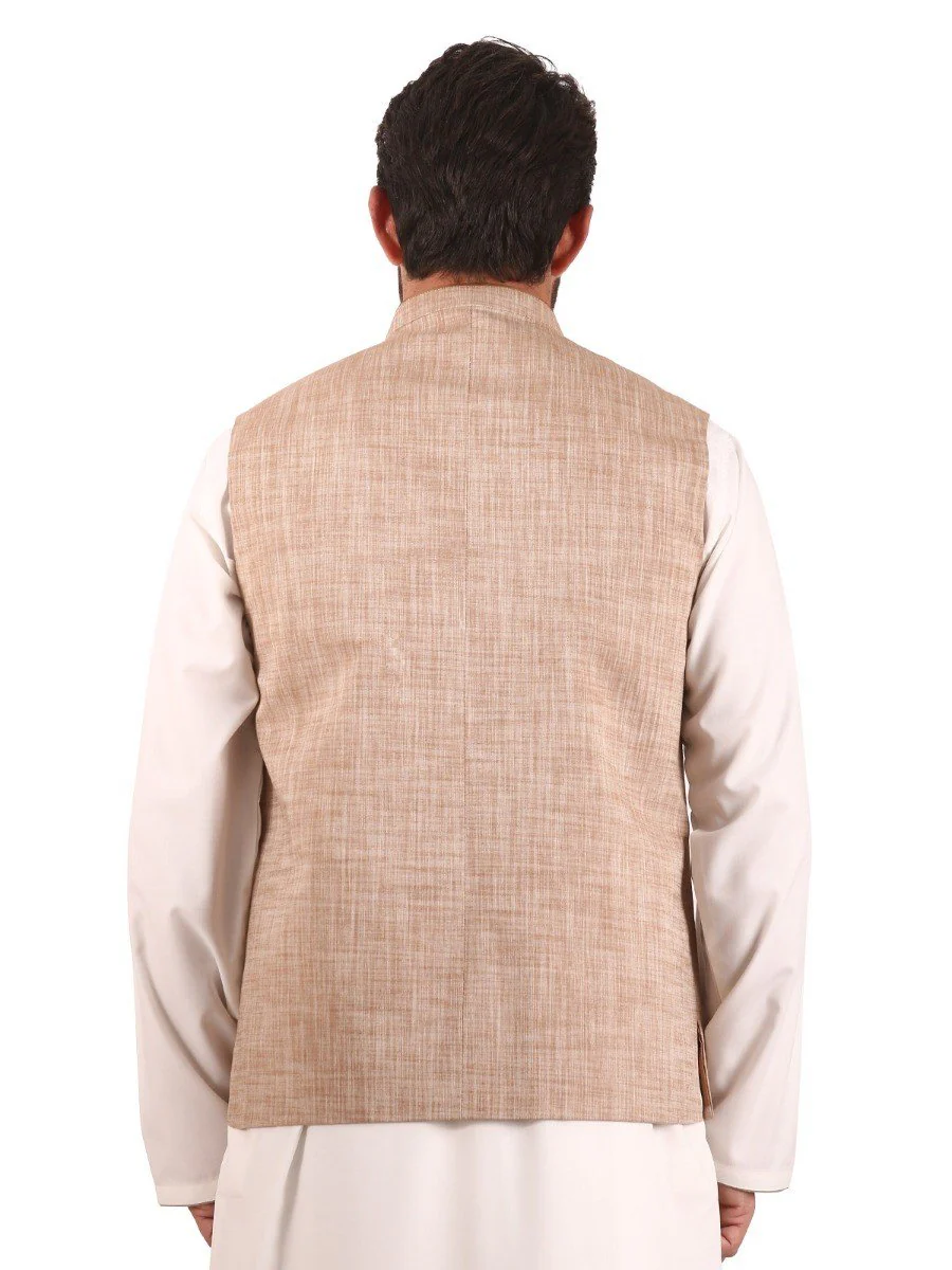 Men's Light Brown Waist Coat - EMTWC20-35715 - Image 3