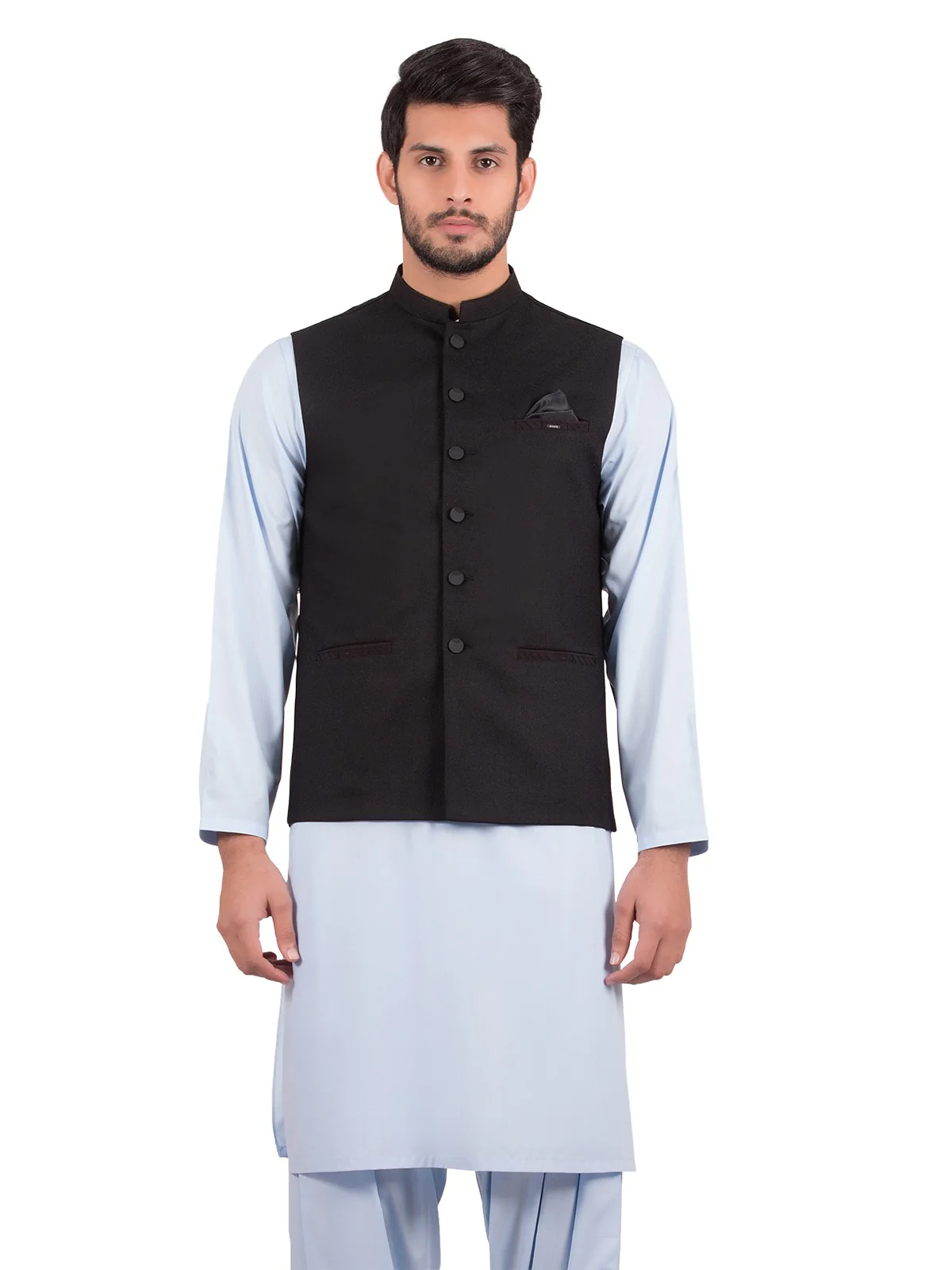 Men's Black Waist Coat - EMTWC20-35716 - Image 2