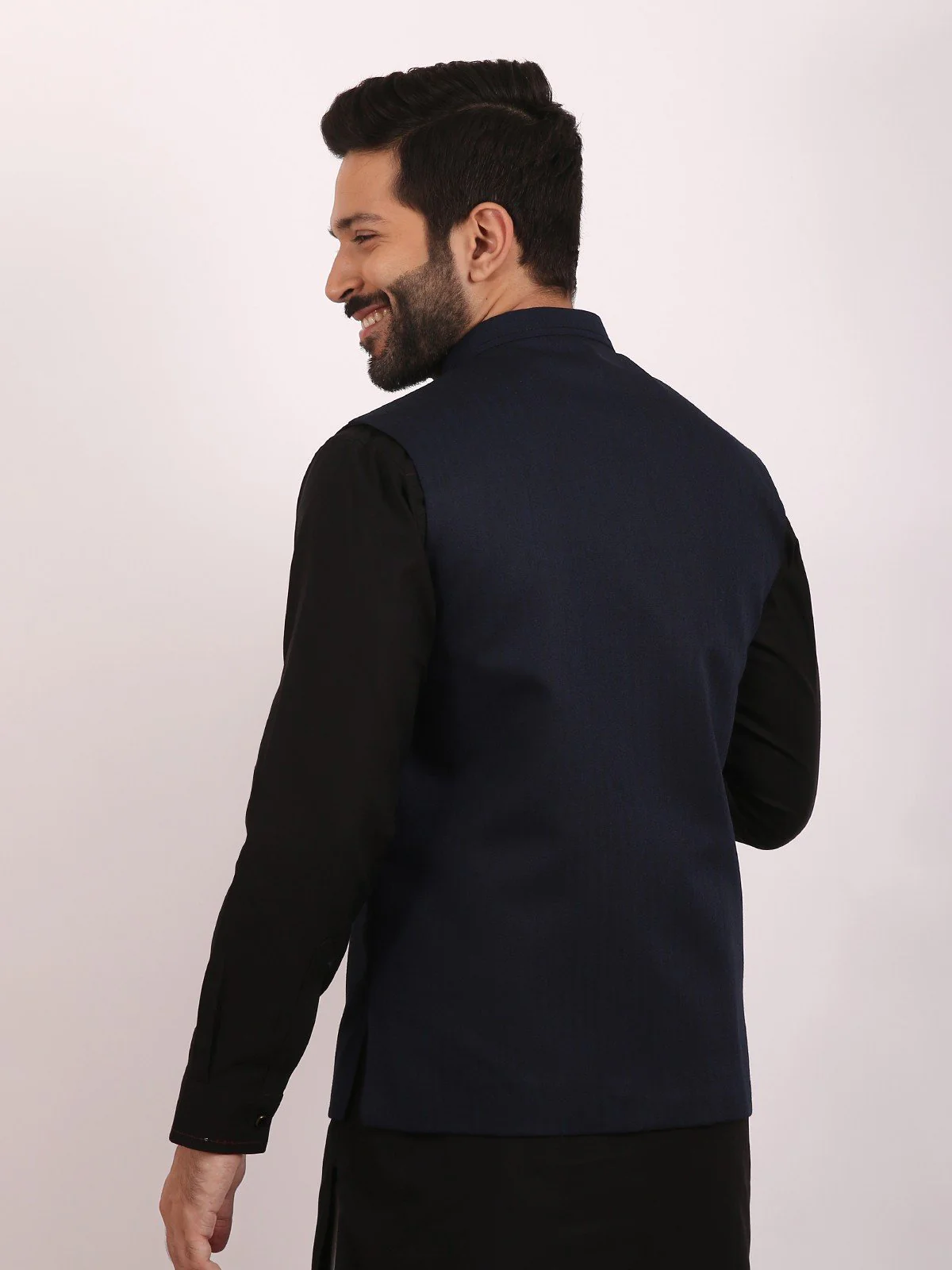 Men's Navy Blue Waist Coat - EMTWC20-35718 - Image 3