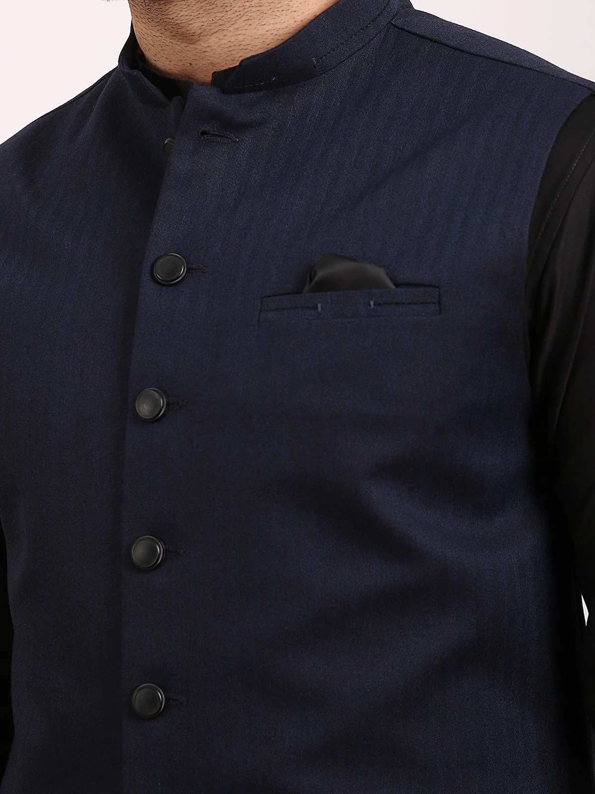 Men's Navy Blue Waist Coat - EMTWC20-35718 - Image 4