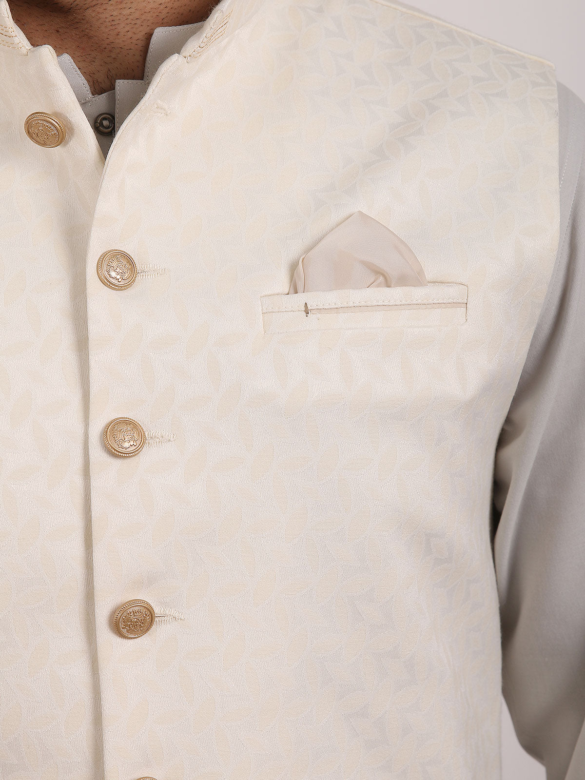 Men's Cream Waist Coat - EMTWC20-35722 - Image 2