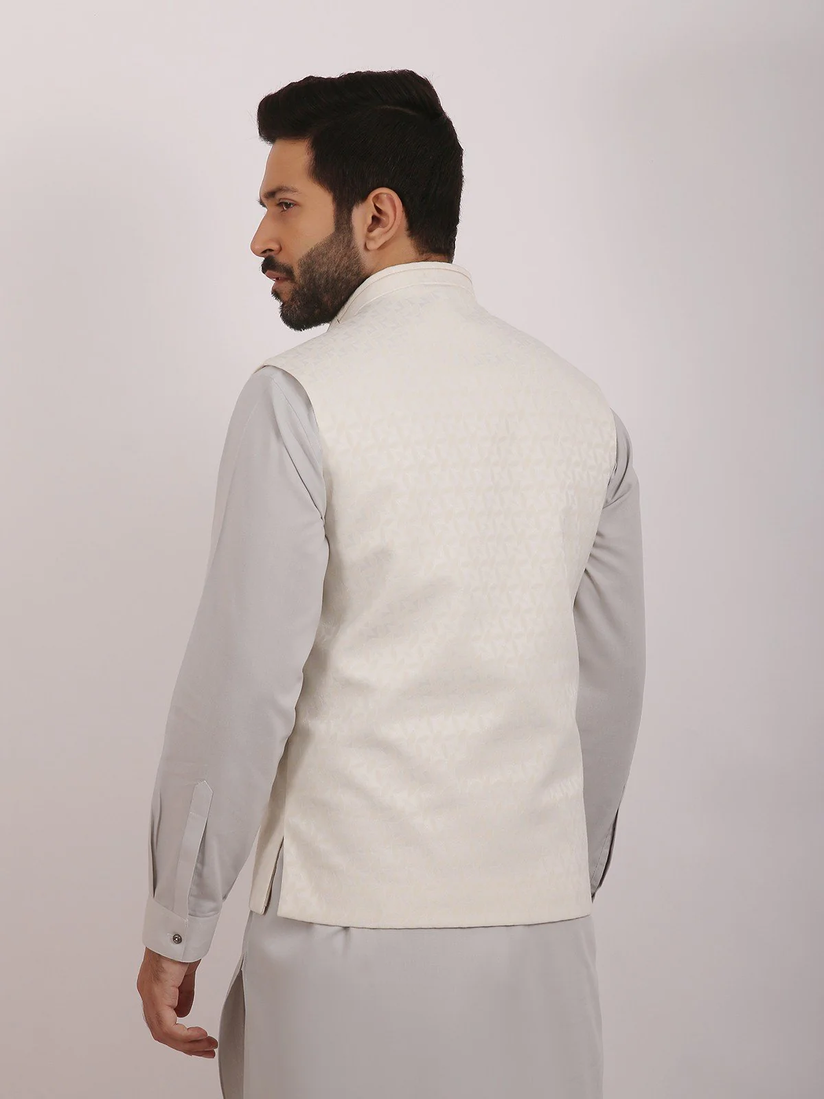 Men's Cream Waist Coat - EMTWC20-35722 - Image 4