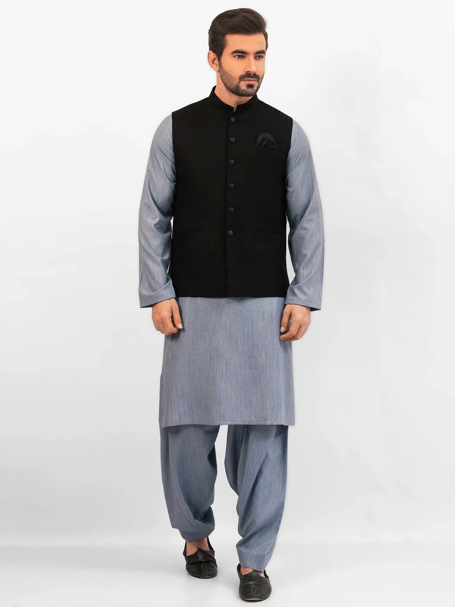 Men's Black Waist Coat - EMTWC20-35723 - Image 2