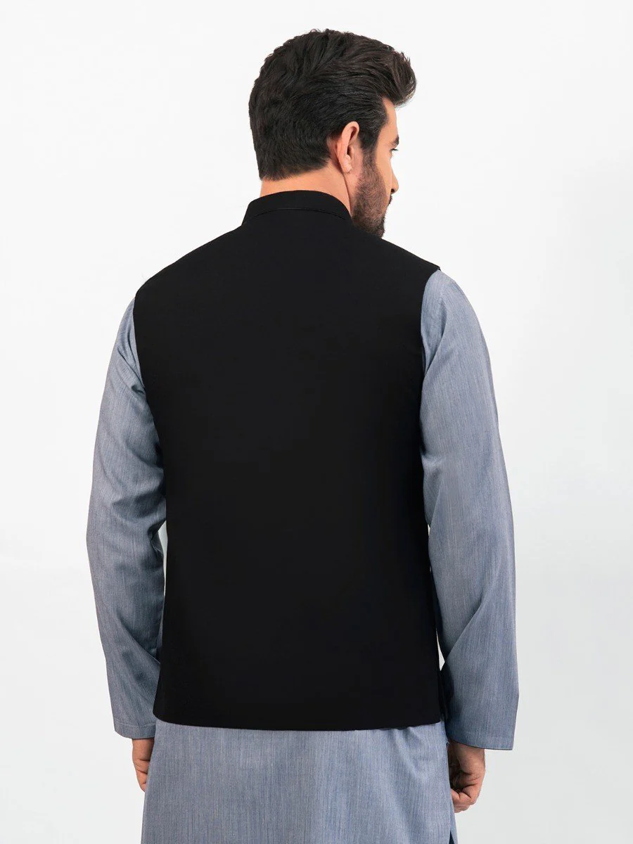 Men's Black Waist Coat - EMTWC20-35723 - Image 4