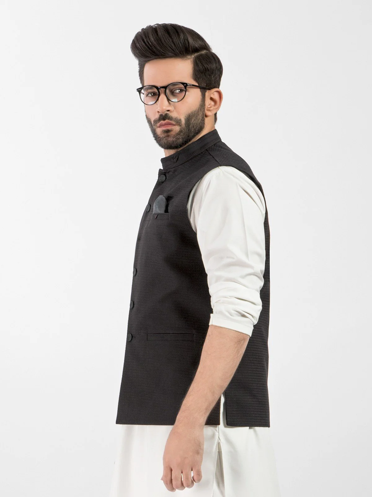 Men's Black Waist Coat - EMTWC20-35725 - Image 3