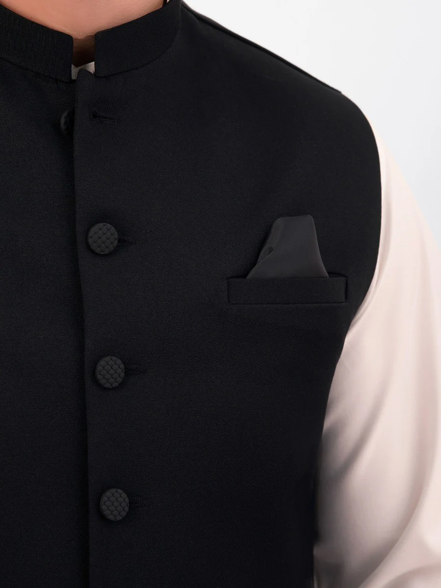 Men's Black Waist Coat - EMTWC20-35727 - Image 3