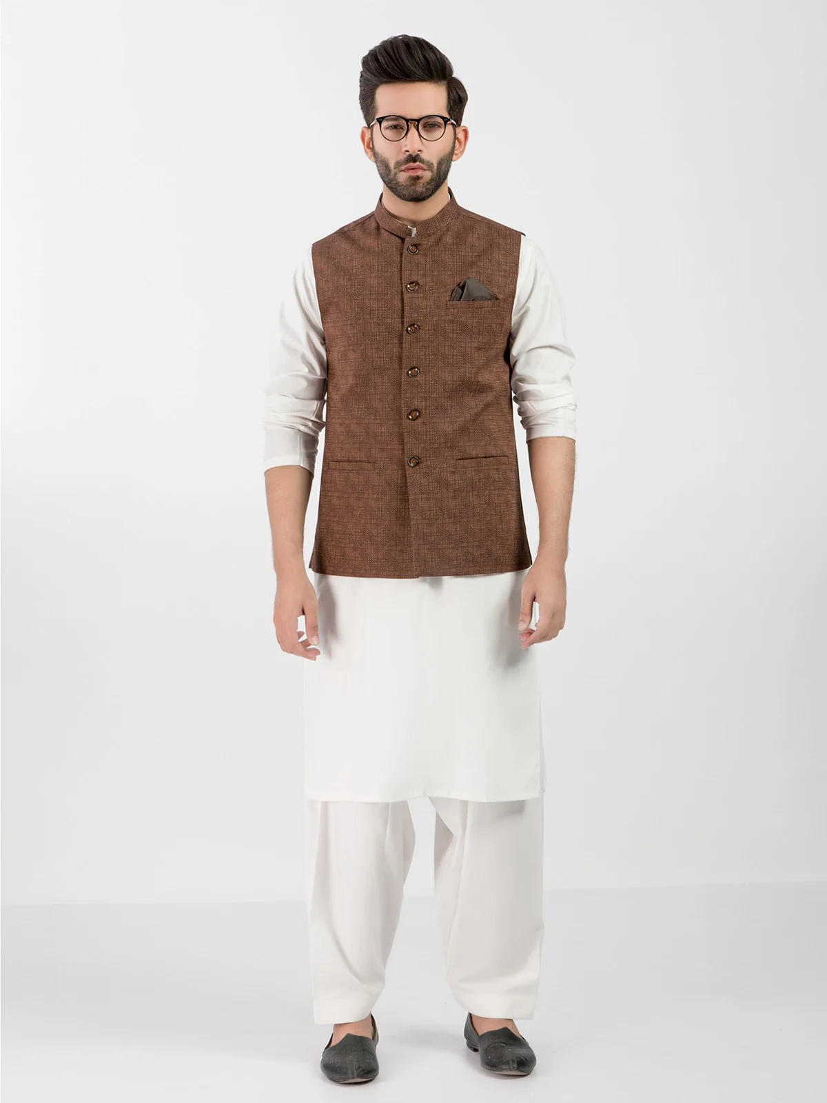 Men's Brown Waist Coat - EMTWC20-35732 - Image 2