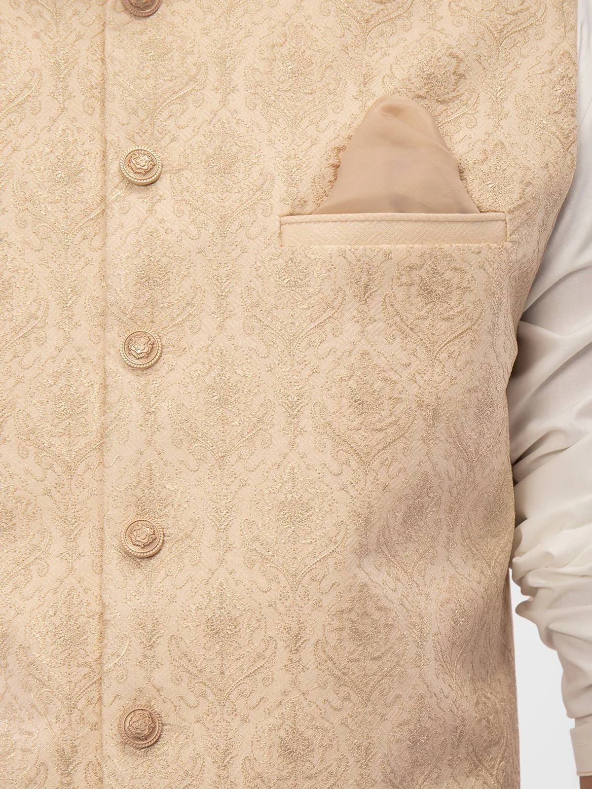 Men's Light Beige Waist Coat - EMTWC21-013 - Image 4