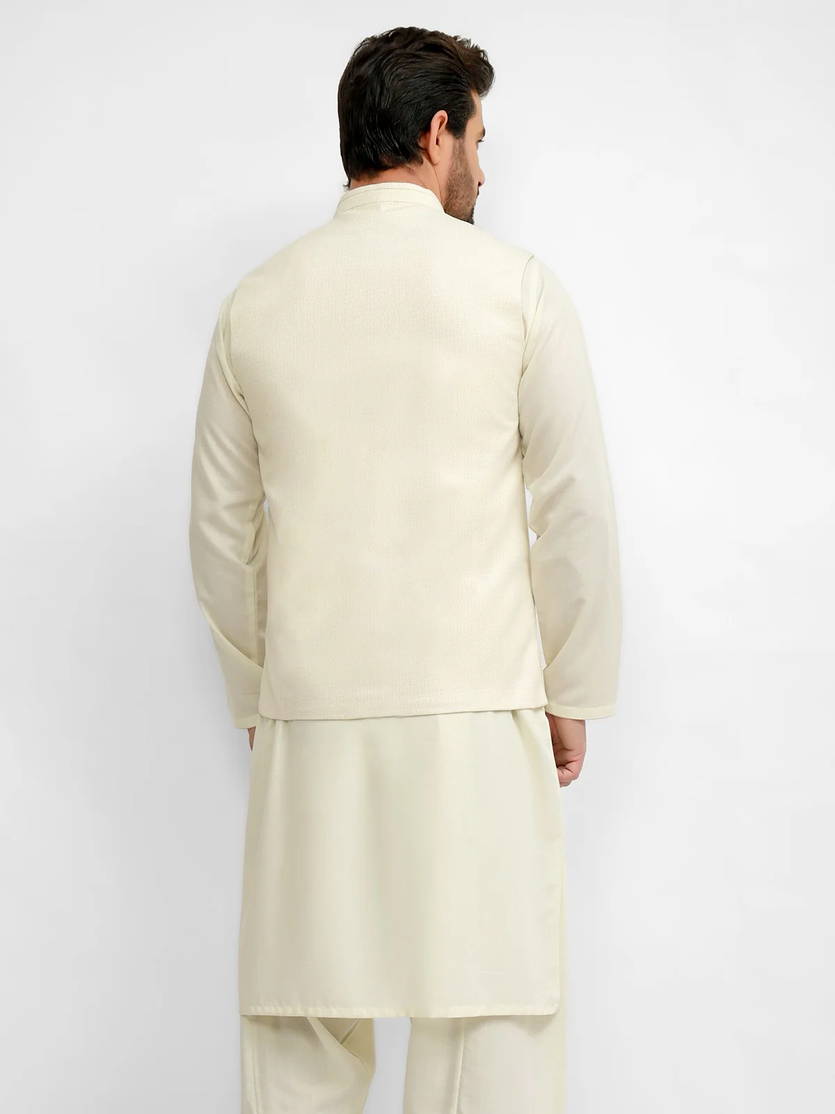 Men's Cream Waist Coat - EMTWC21-35724 - Image 3