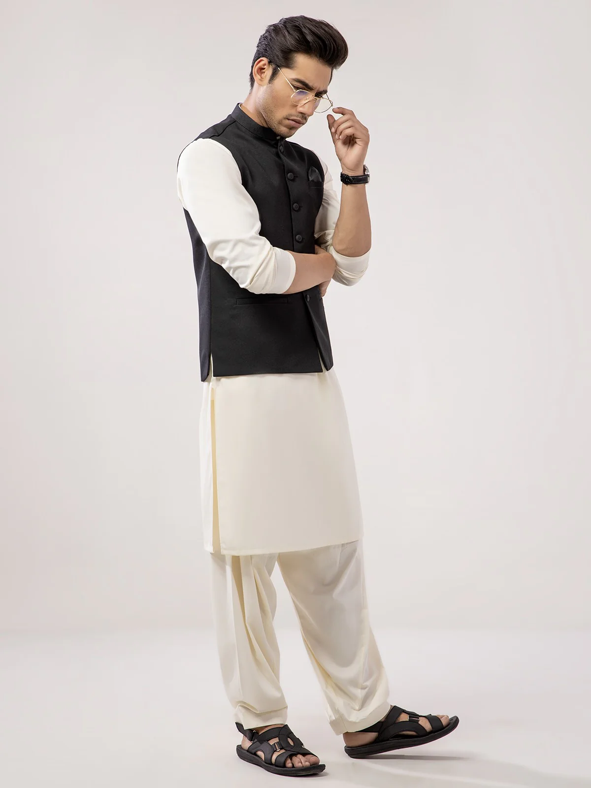 Men's Black Waist Coat - EMTWC21-35730 - Image 4