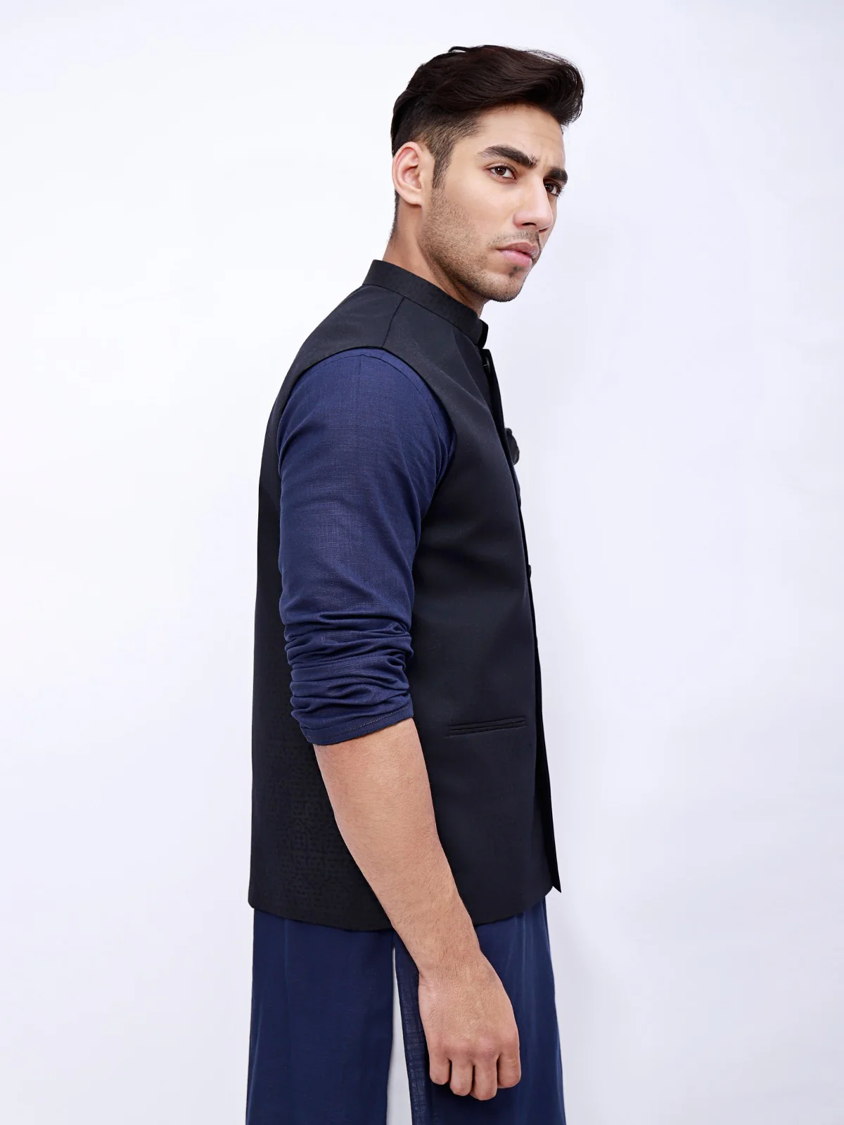 Men's Black Waist Coat - EMTWC21-35731 - Image 2