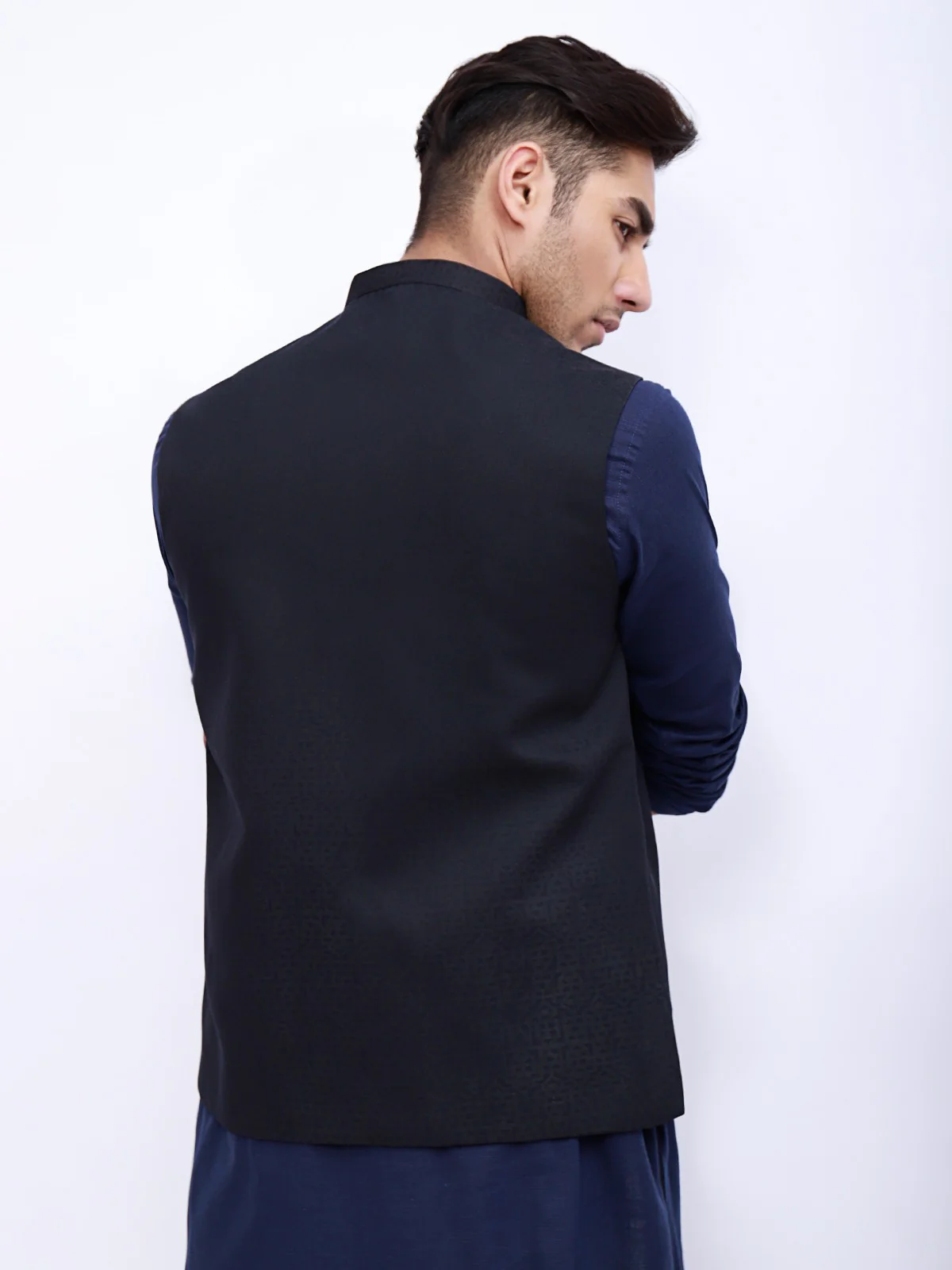 Men's Black Waist Coat - EMTWC21-35731 - Image 3