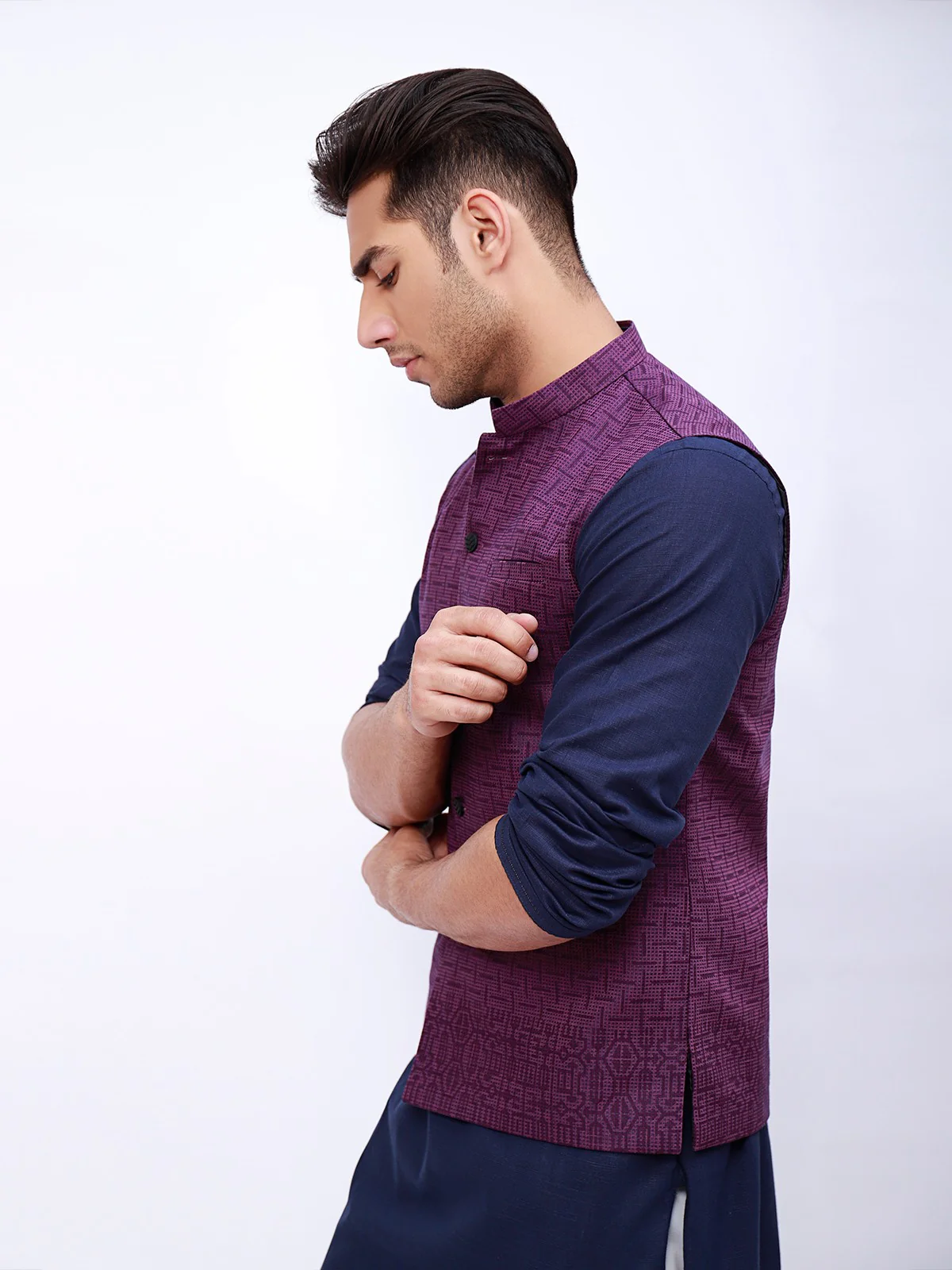 Men's Purple Waist Coat - EMTWC21-35733 - Image 2