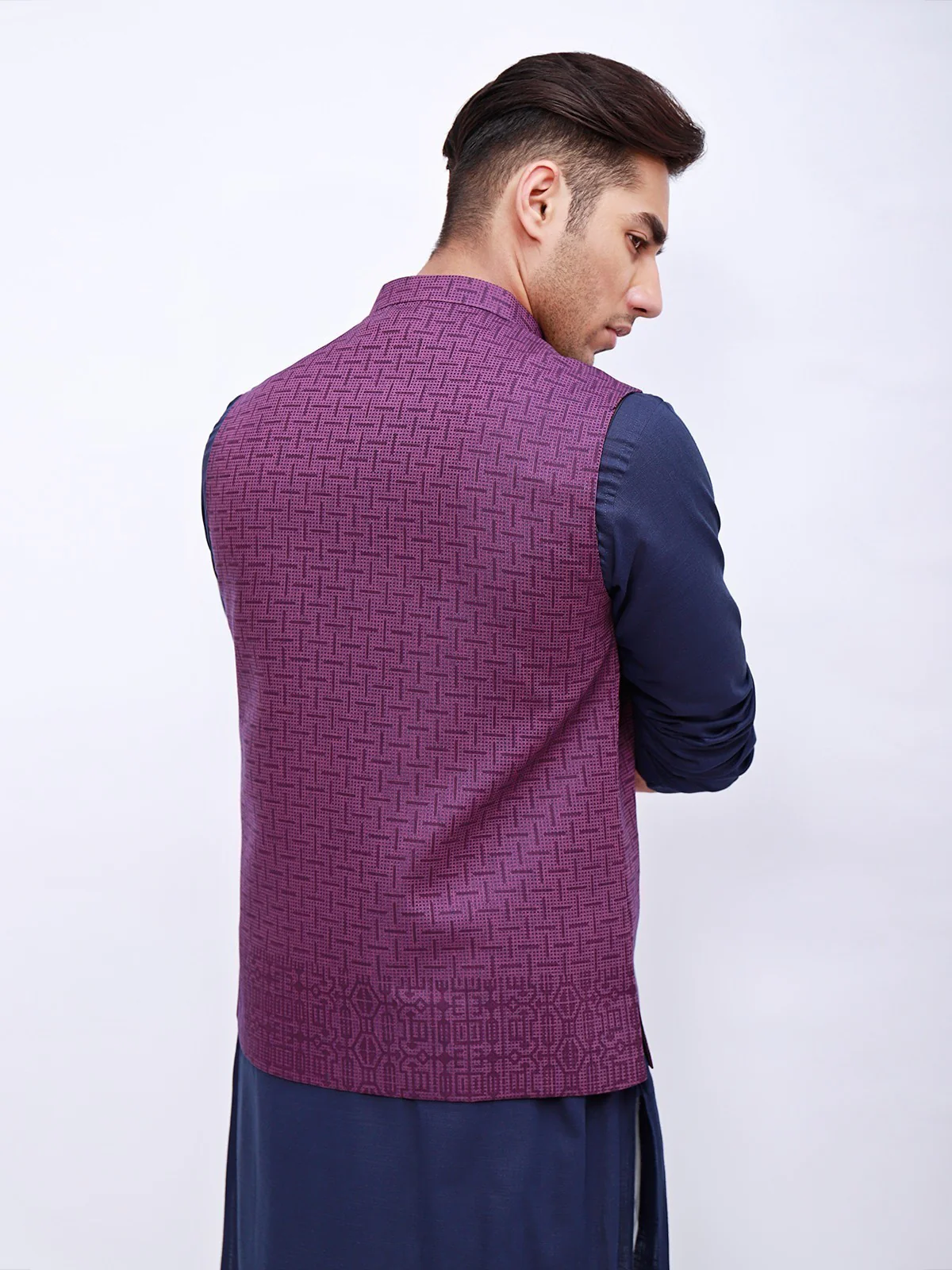 Men's Purple Waist Coat - EMTWC21-35733 - Image 3