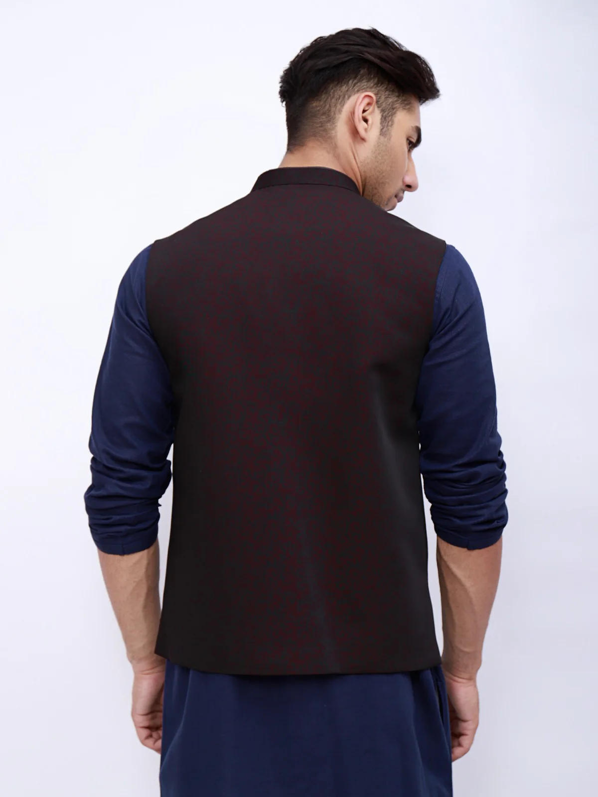 Men's Dark Brown Waist Coat - EMTWC21-35735 - Image 3