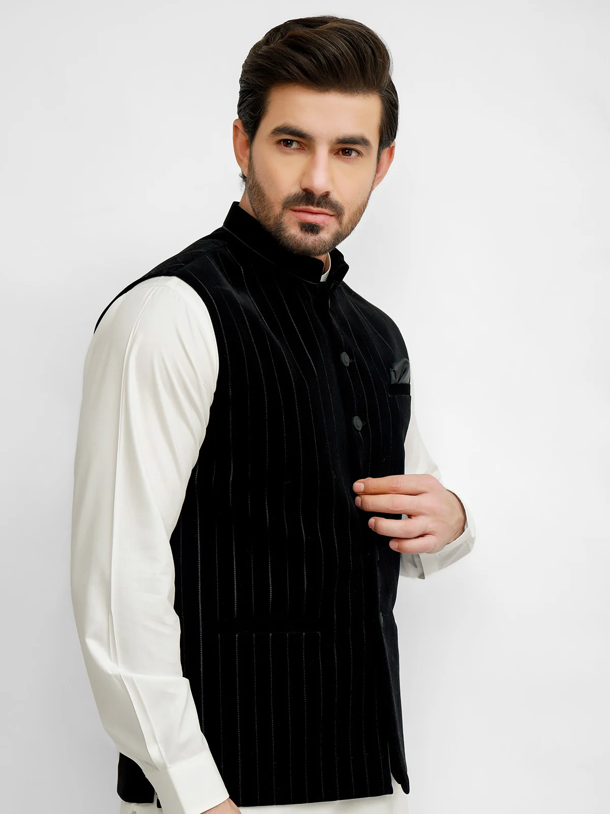 Men's Black Waist Coat - EMTWC21-35736 - Image 2