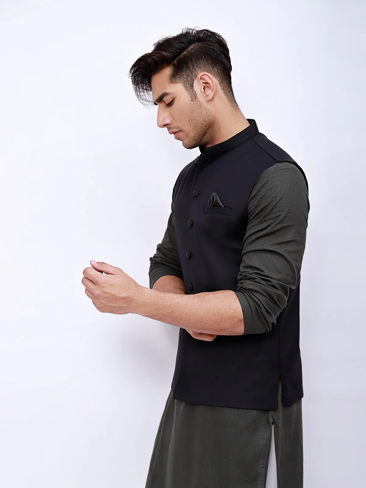 Men's Black Waist Coat - EMTWC21-35737 - Image 2