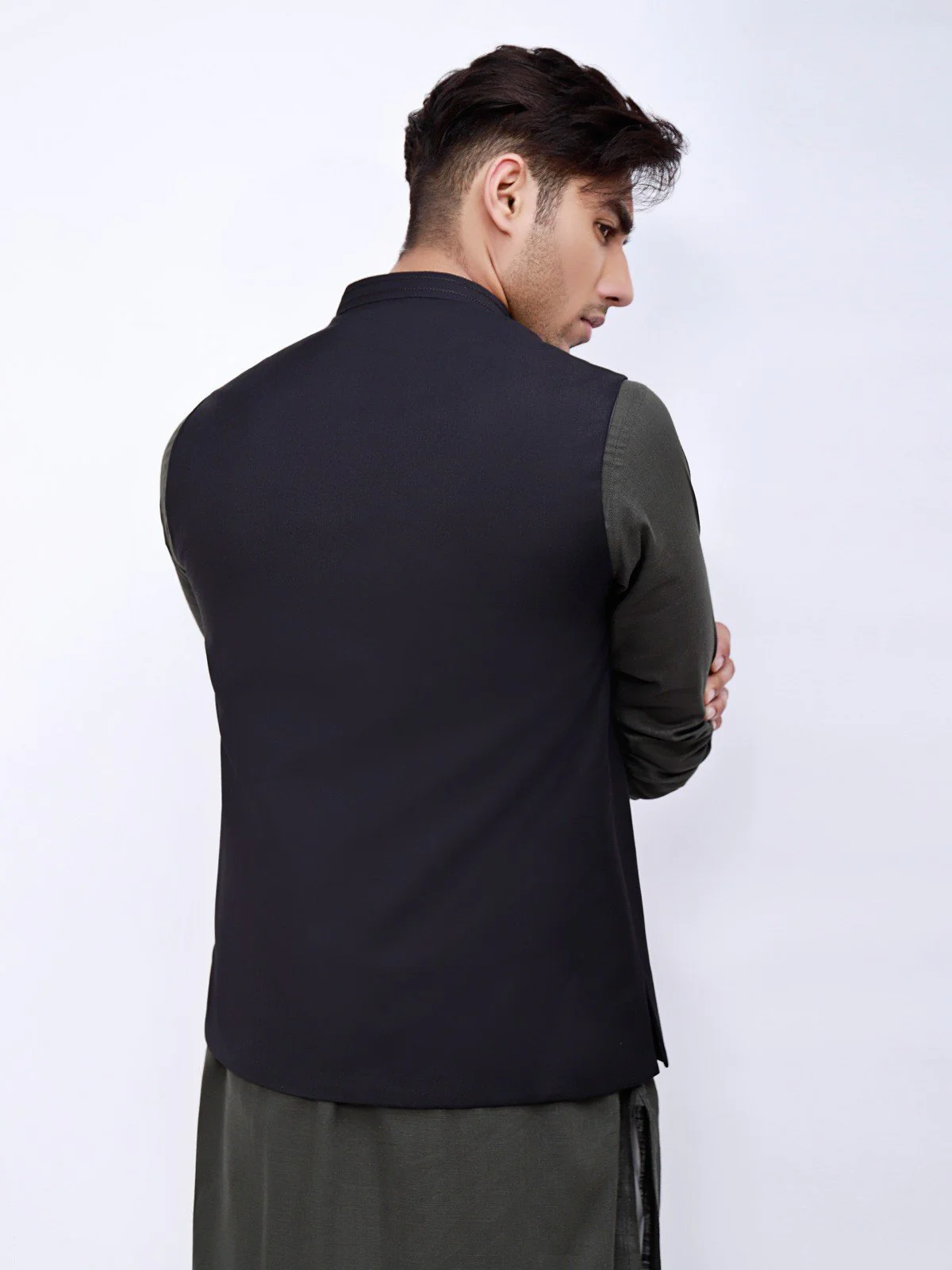 Men's Black Waist Coat - EMTWC21-35737 - Image 3