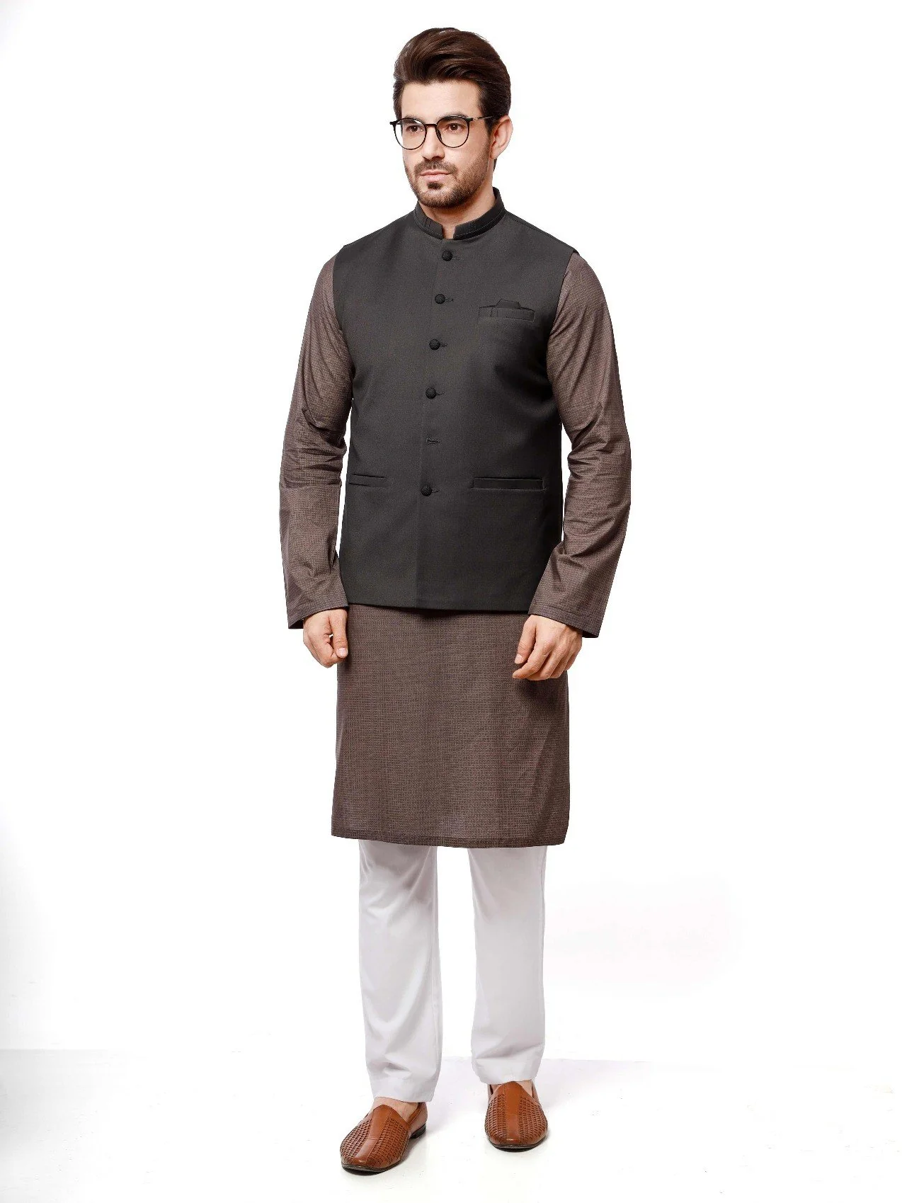 Men's Grey Waist Coat - EMTWC21-35738 - Image 2