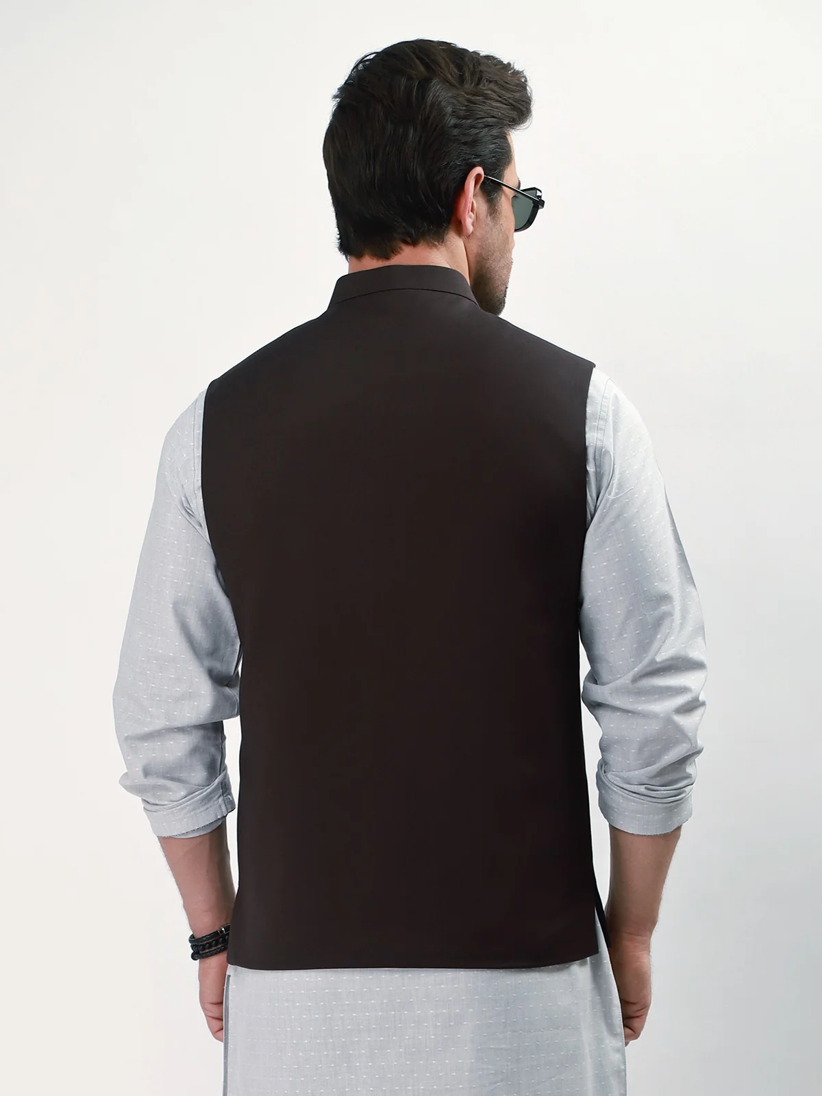 Men's Dark Brown Waist Coat - EMTWC21-35740 - Image 2