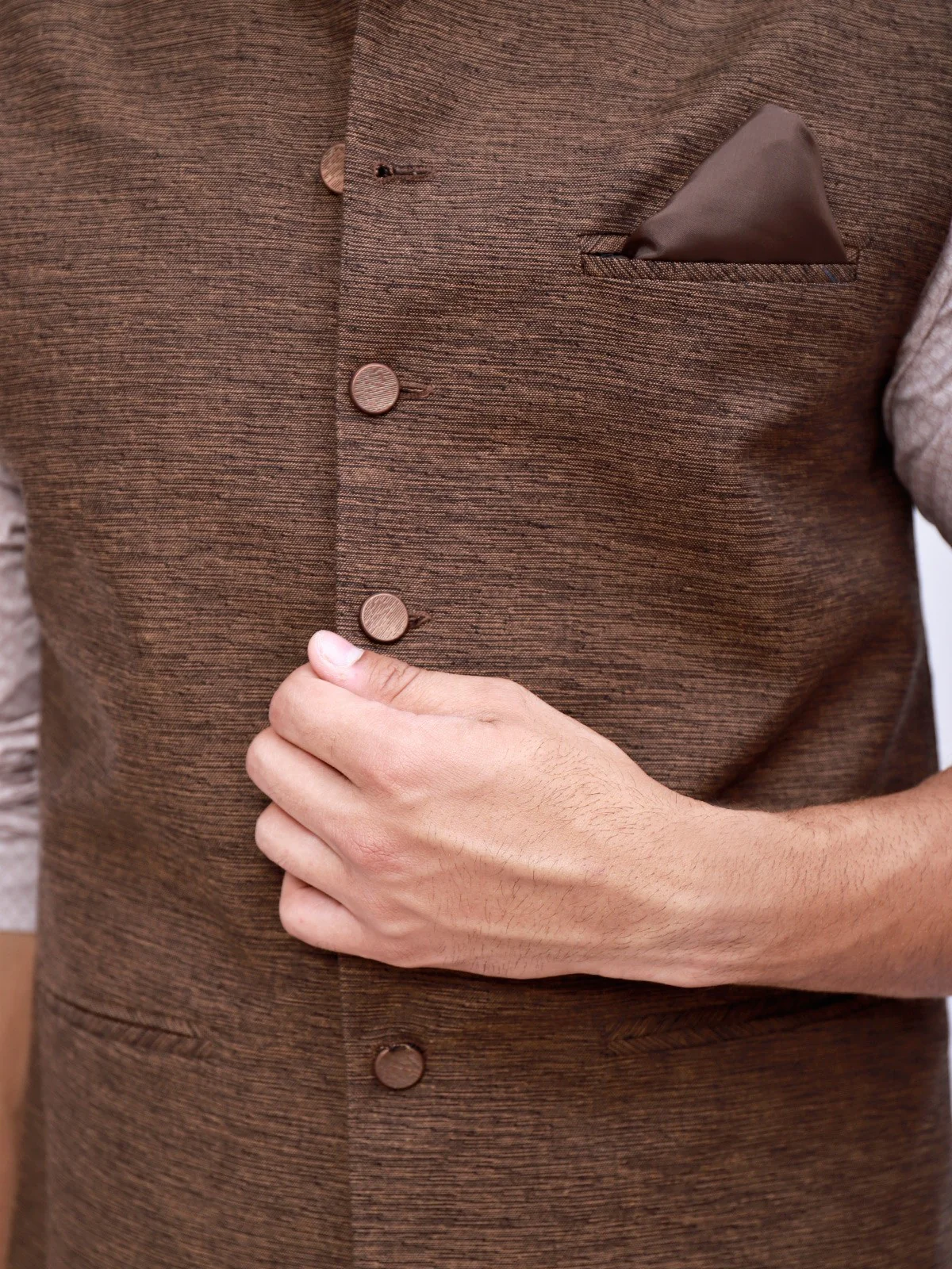 Men's Brown Waist Coat - EMTWC21-35742 - Image 2