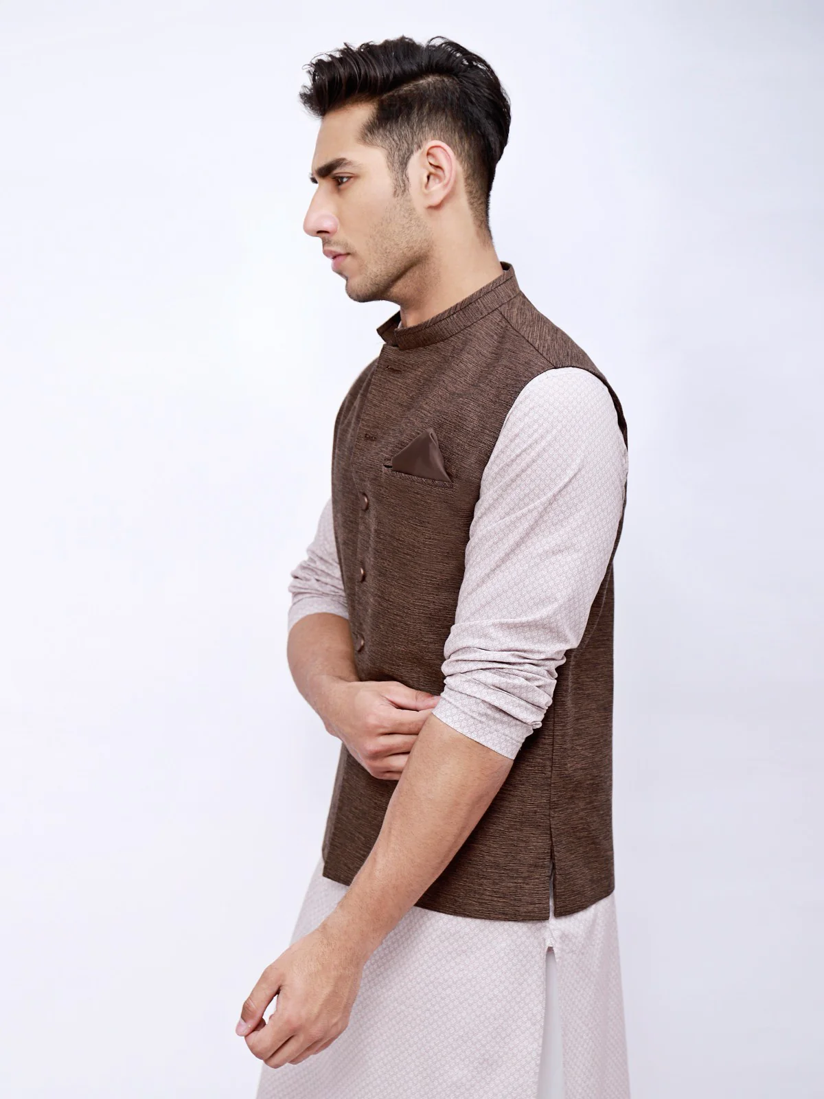 Men's Brown Waist Coat - EMTWC21-35742 - Image 3