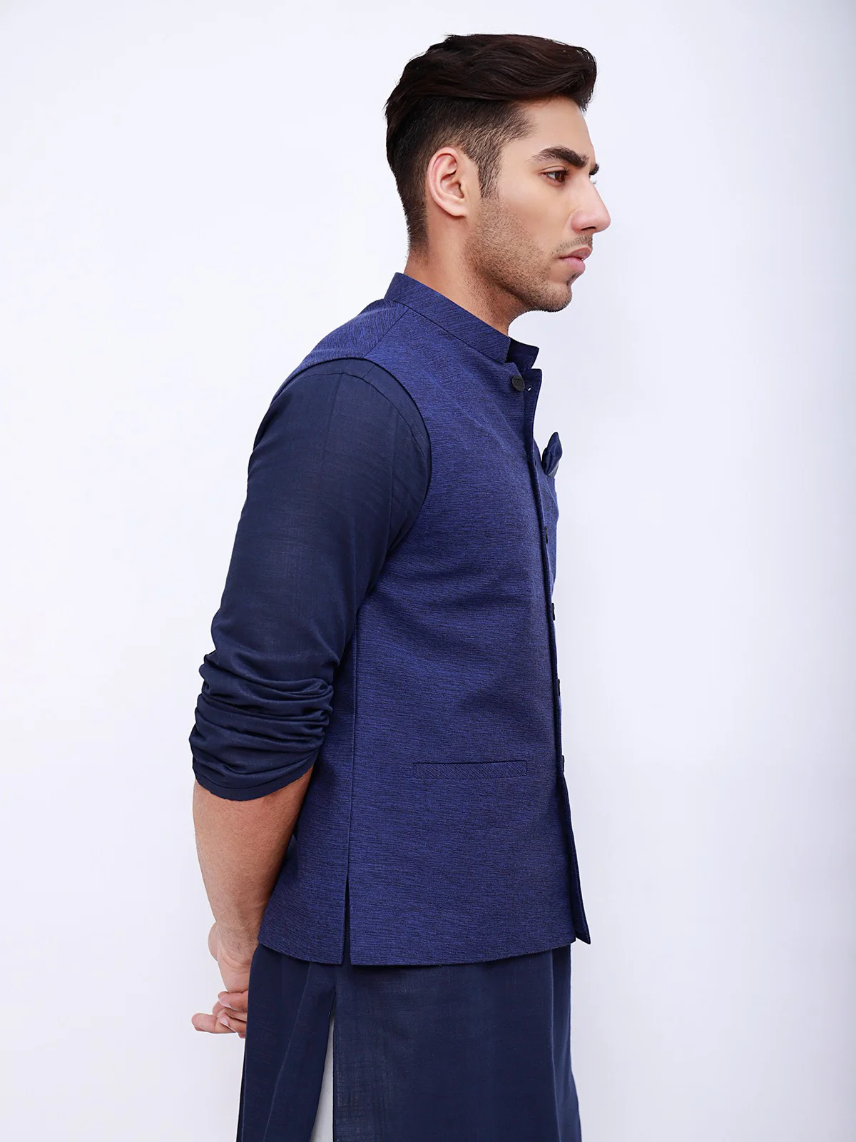 Men's Navy Waist Coat - EMTWC21-35743 - Image 2