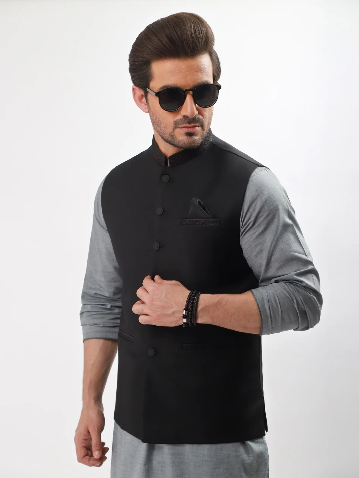Men's Black Waist Coat - EMTWC21-35747 - Image 2