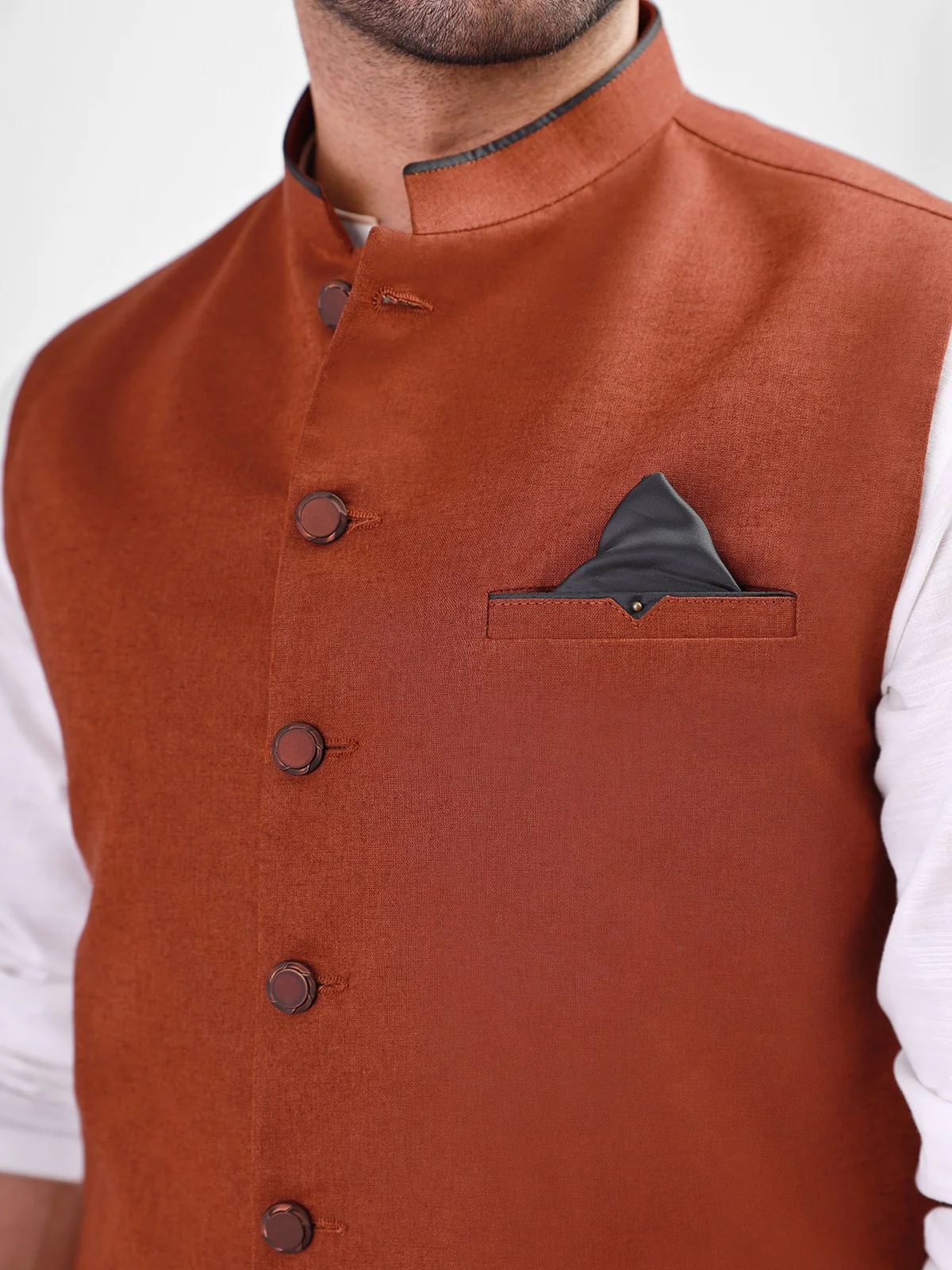 Men's Brown Waist Coat - EMTWC21-35749 - Image 2
