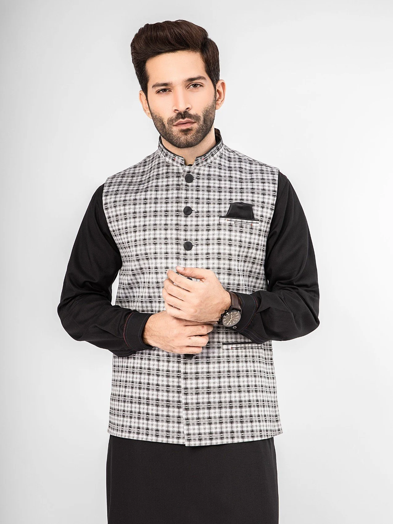 Men's Grey Waist Coat - EMTWC21-35750 - Image 2