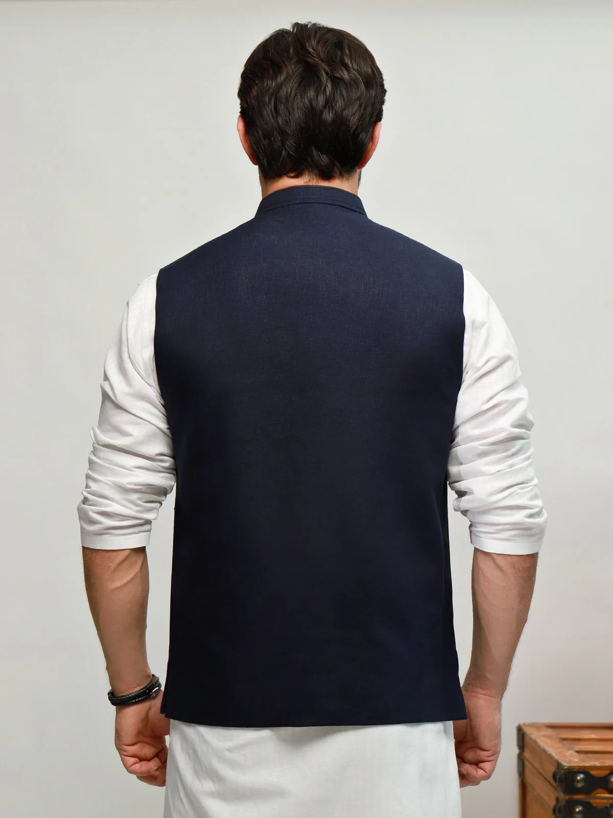 Men's Navy Blue Waist Coat - EMTWC21-35753 - Image 2