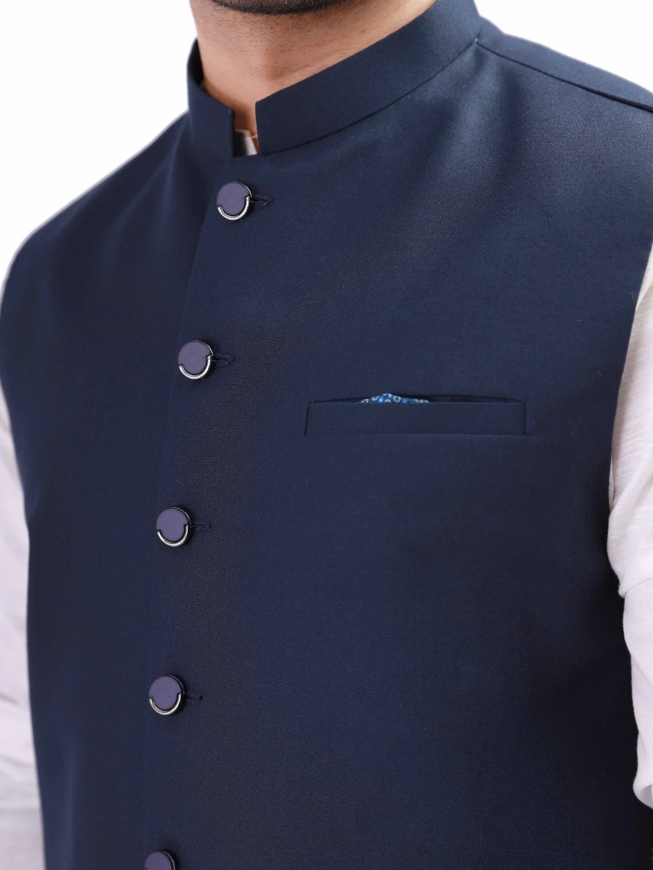 Men's Navy Waist Coat - EMTWC21-35756 - Image 2