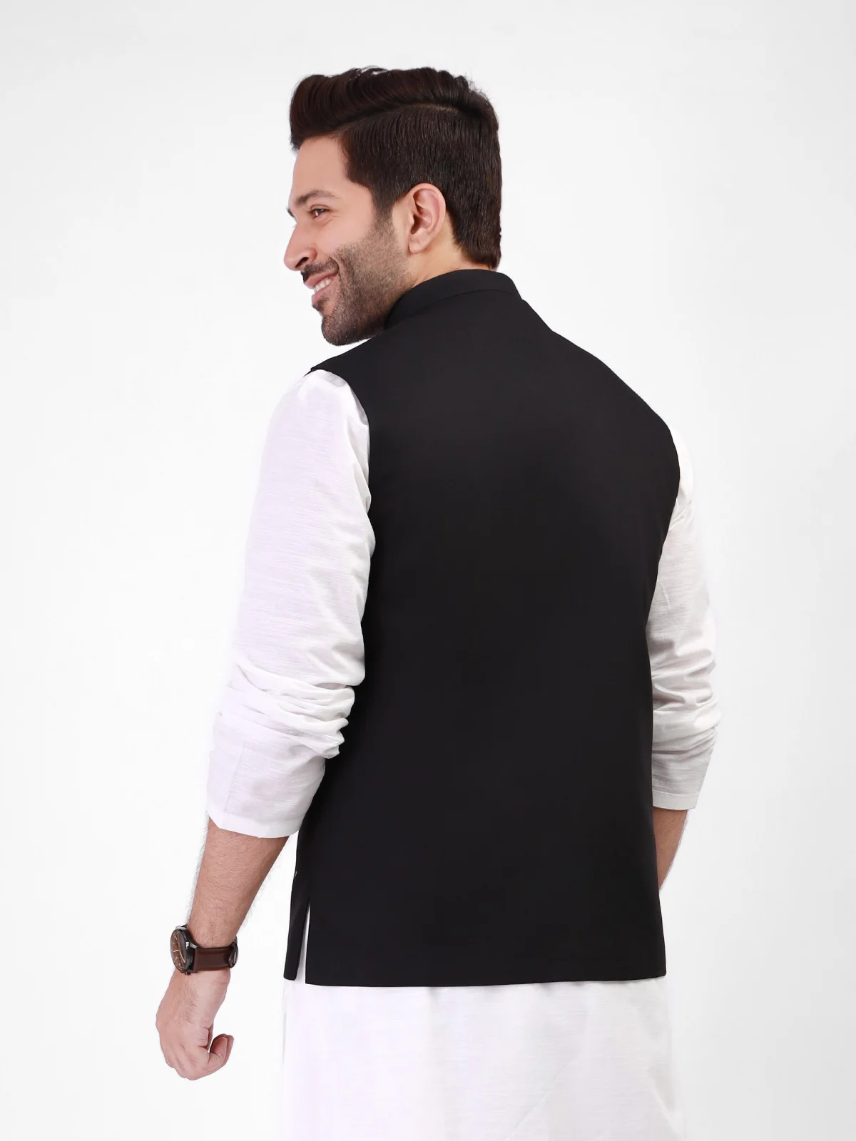 Men's Black Waist Coat - EMTWC21-35757 - Image 2
