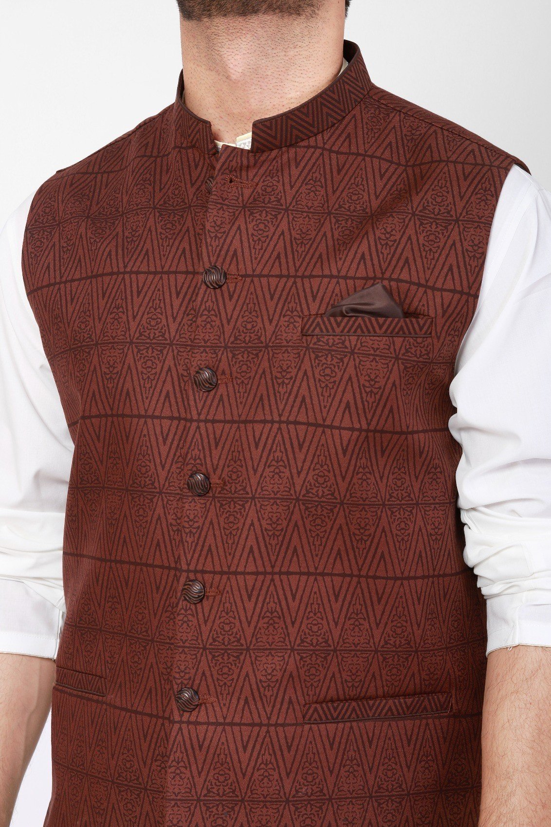 Men's Brown Waist Coat - EMTWC21-35758 - Image 3