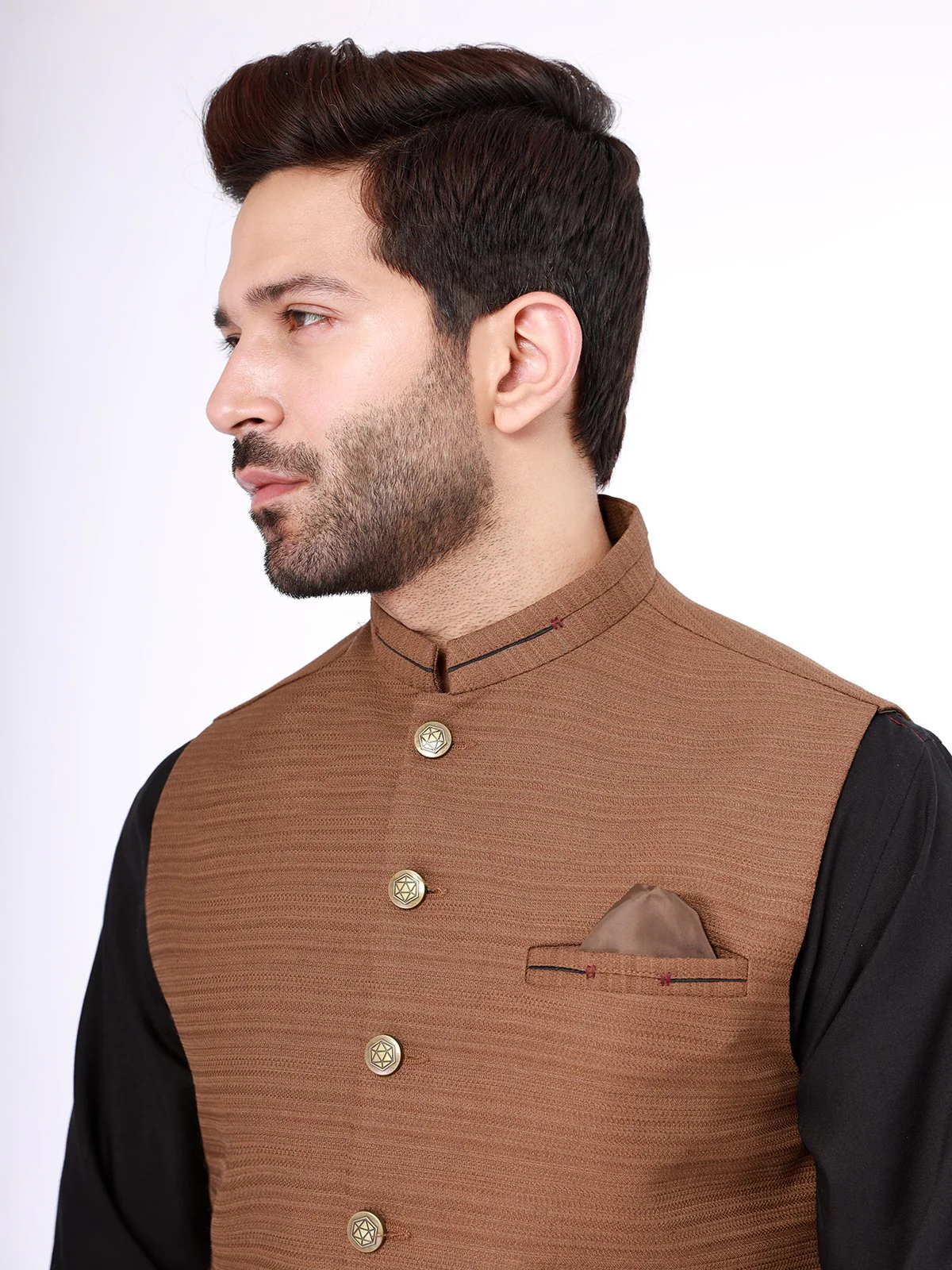 Men's Brown Waist Coat - EMTWC21-35761 - Image 3