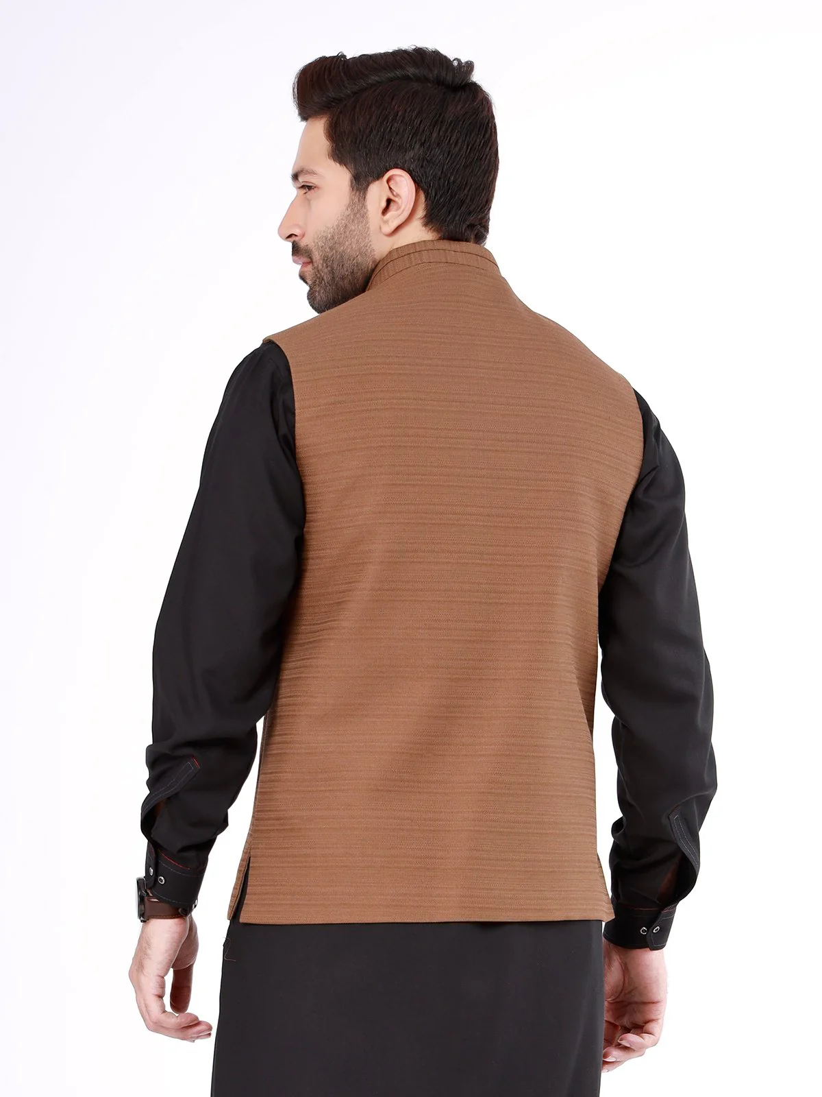 Men's Brown Waist Coat - EMTWC21-35761 - Image 4