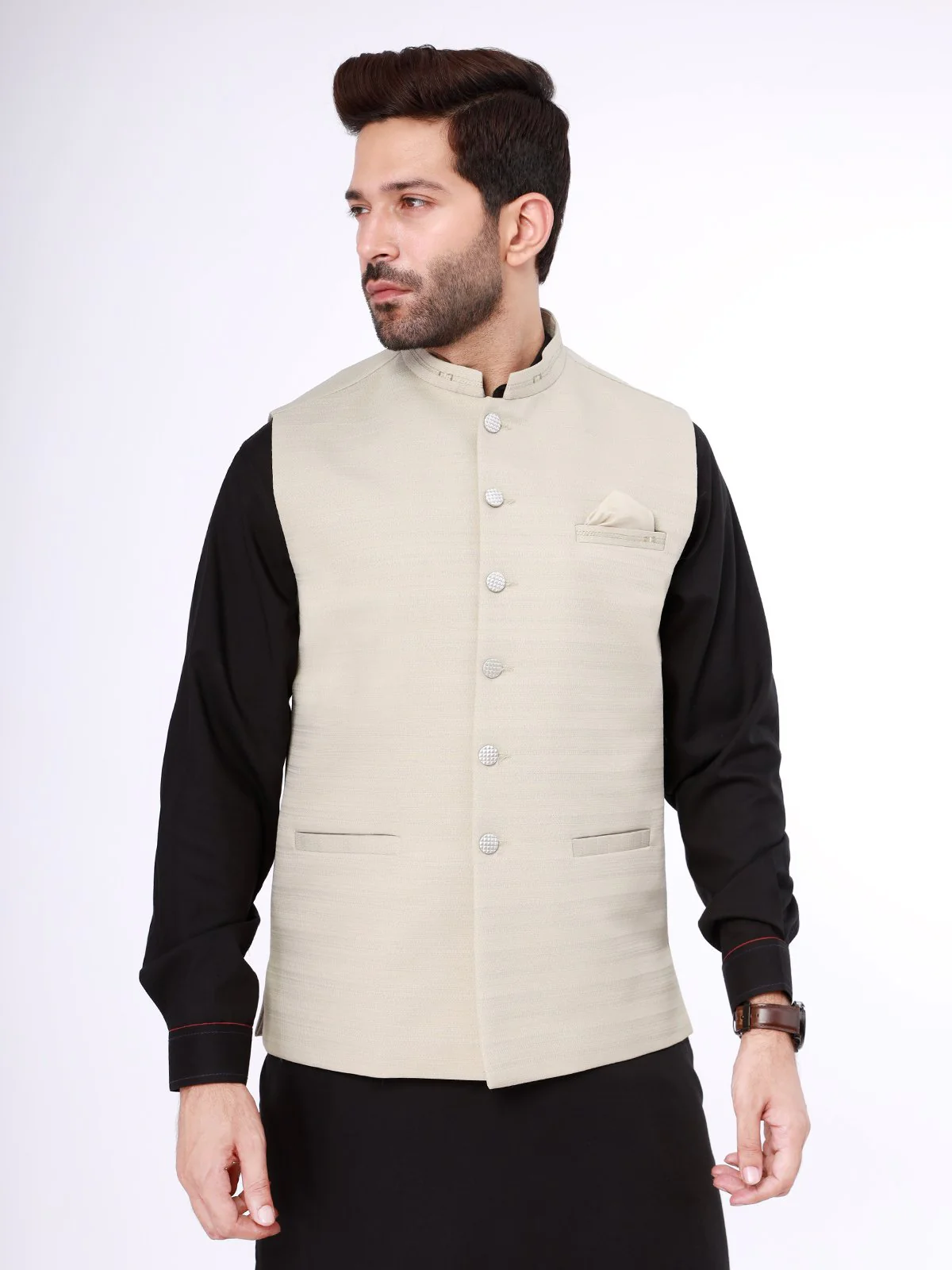 Men's Grey Waist Coat - EMTWC21-35764 - Image 2