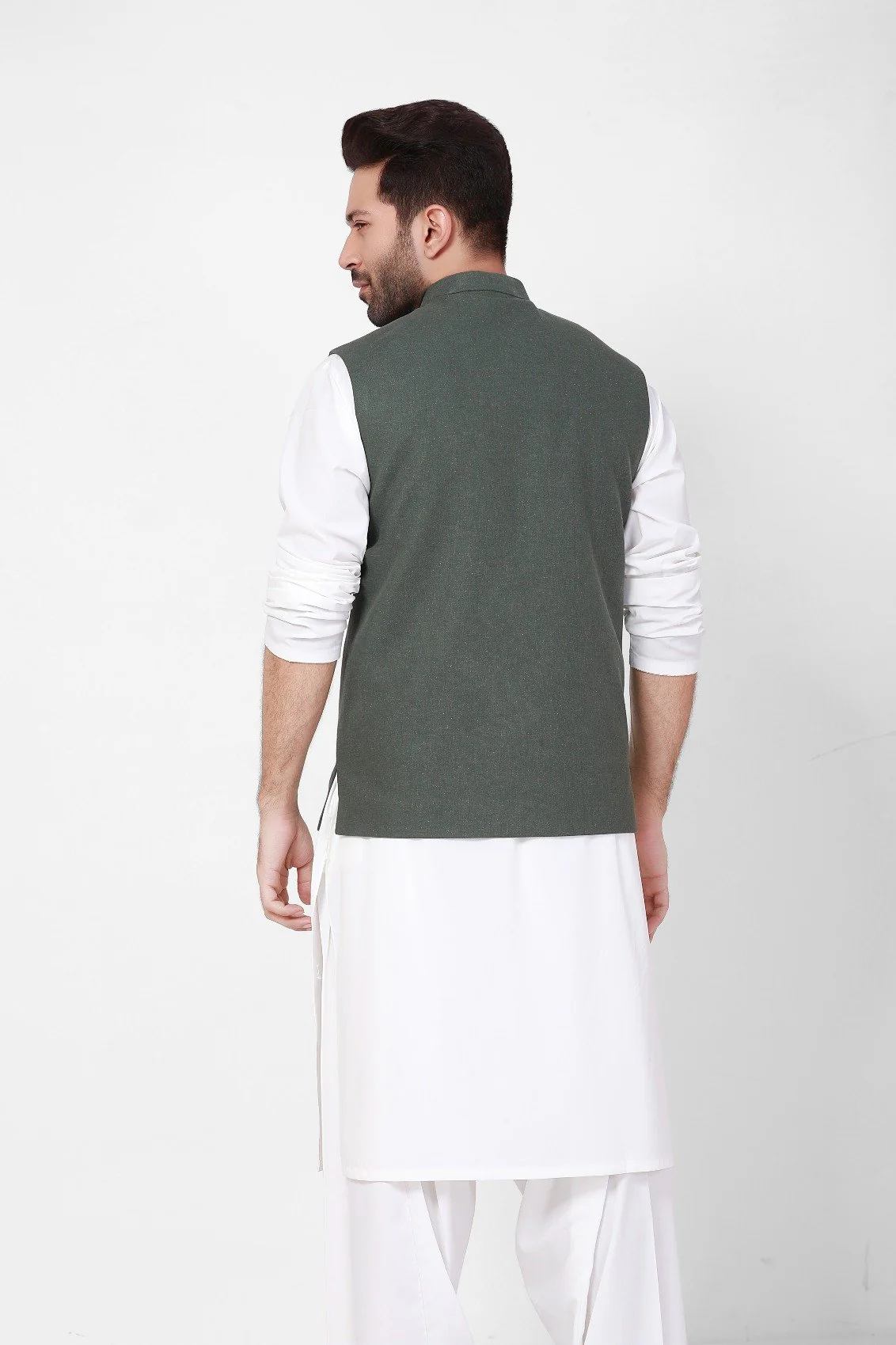 Men's Dark Sage Waist Coat - EMTWC21-35768 - Image 2
